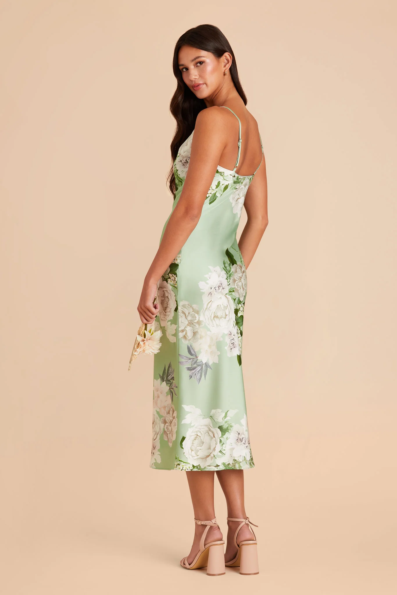 Liza Matte Satin Dress - Pistachio Garden Bloom - Image 5
