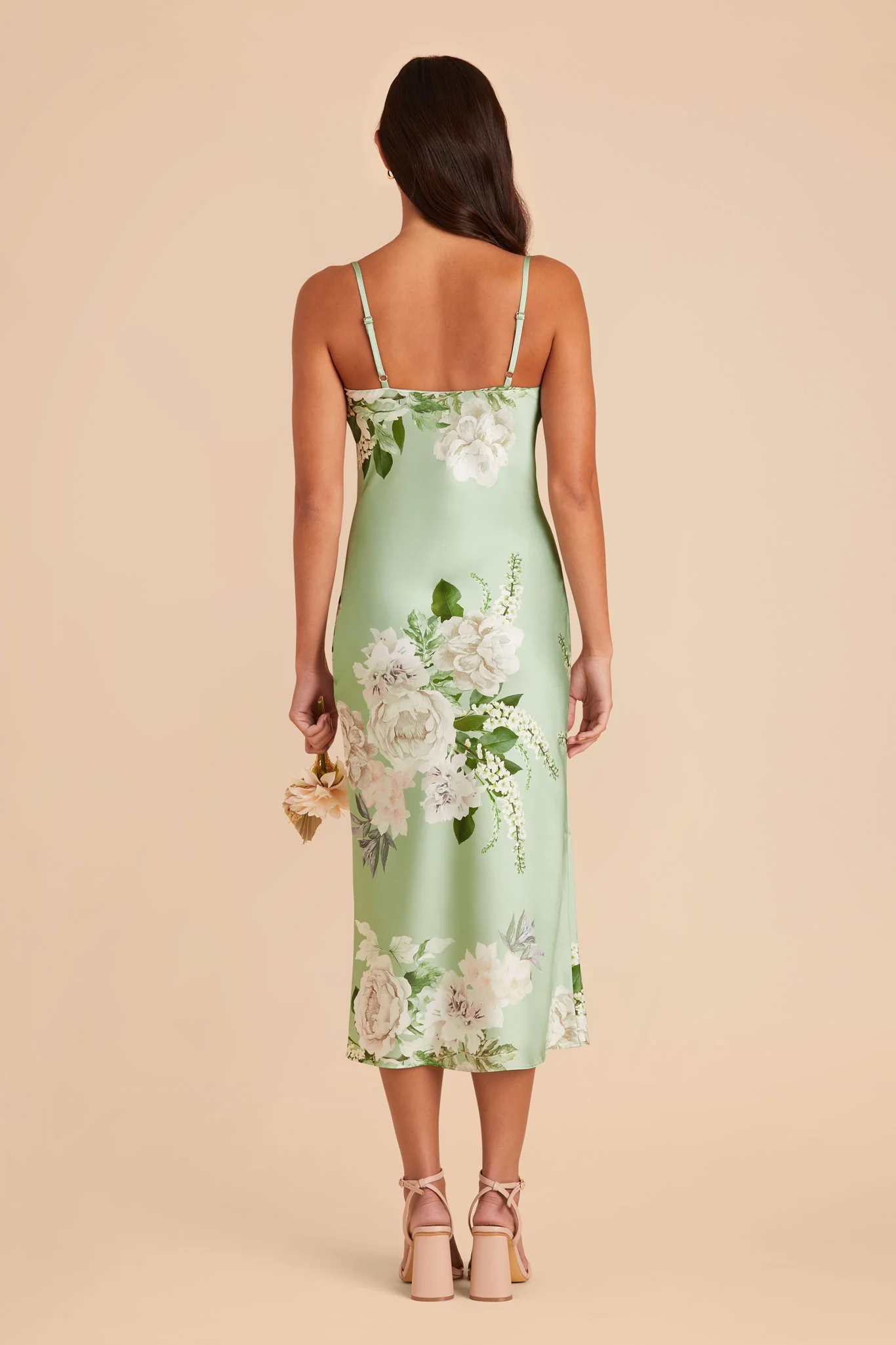 Liza Matte Satin Dress - Pistachio Garden Bloom - Image 6