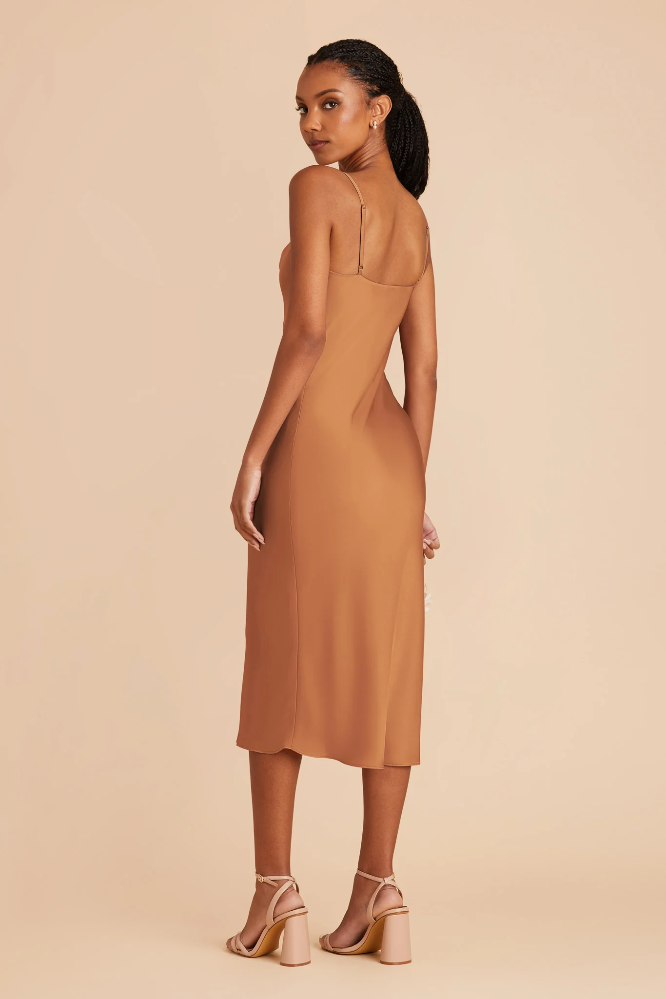 Liza Matte Satin Dress - Rust - Image 5