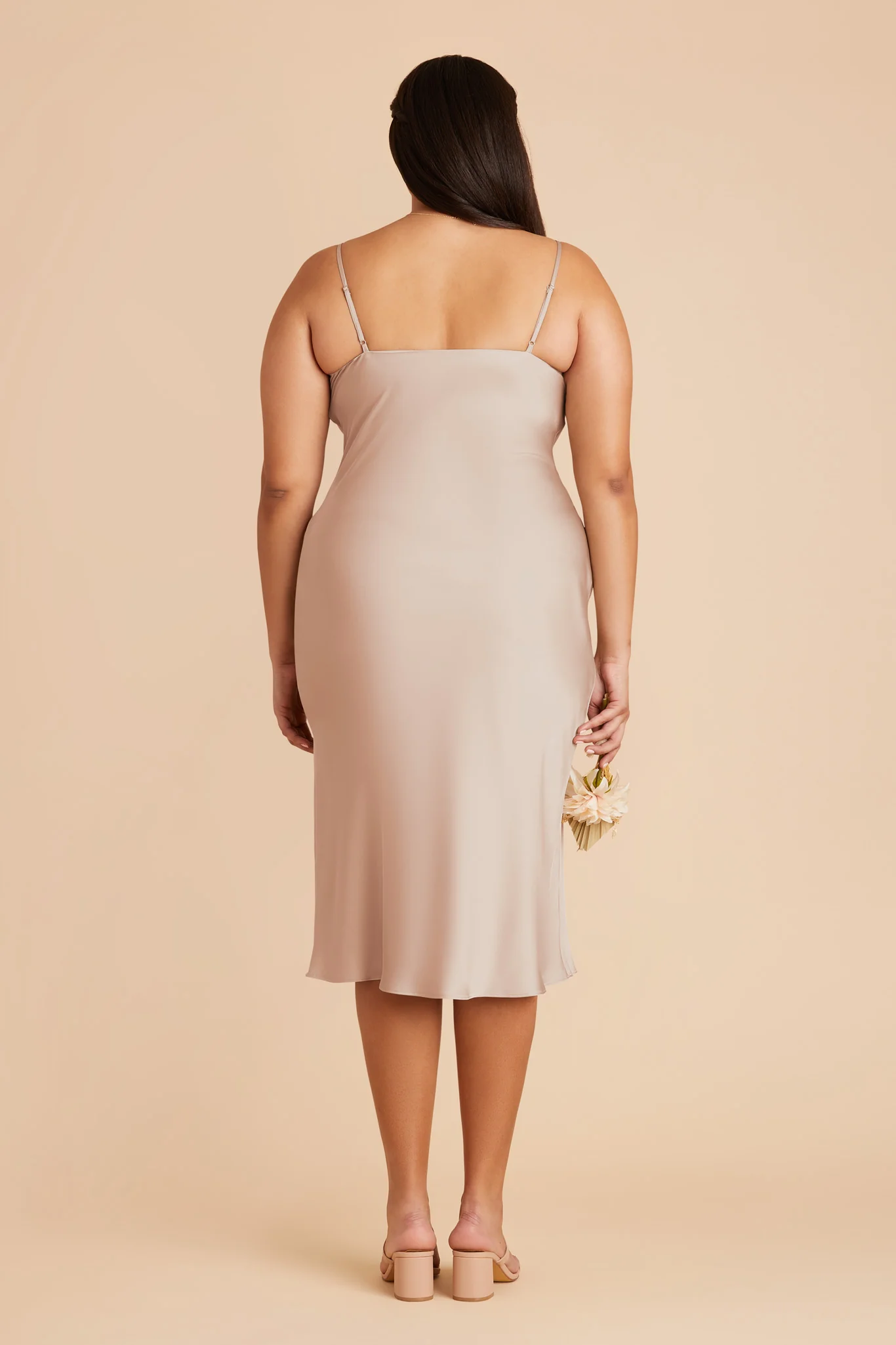 Liza Matte Satin Dress - Taupe - Image 10