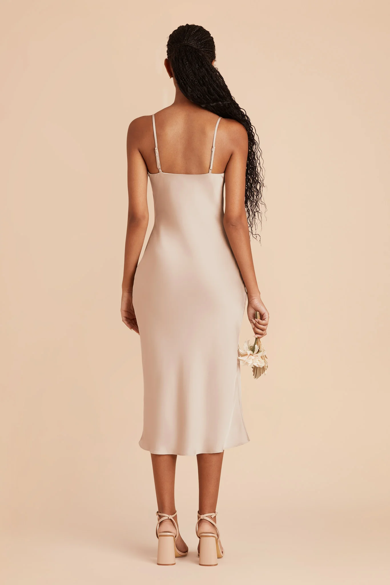 Liza Matte Satin Dress - Taupe - Image 5
