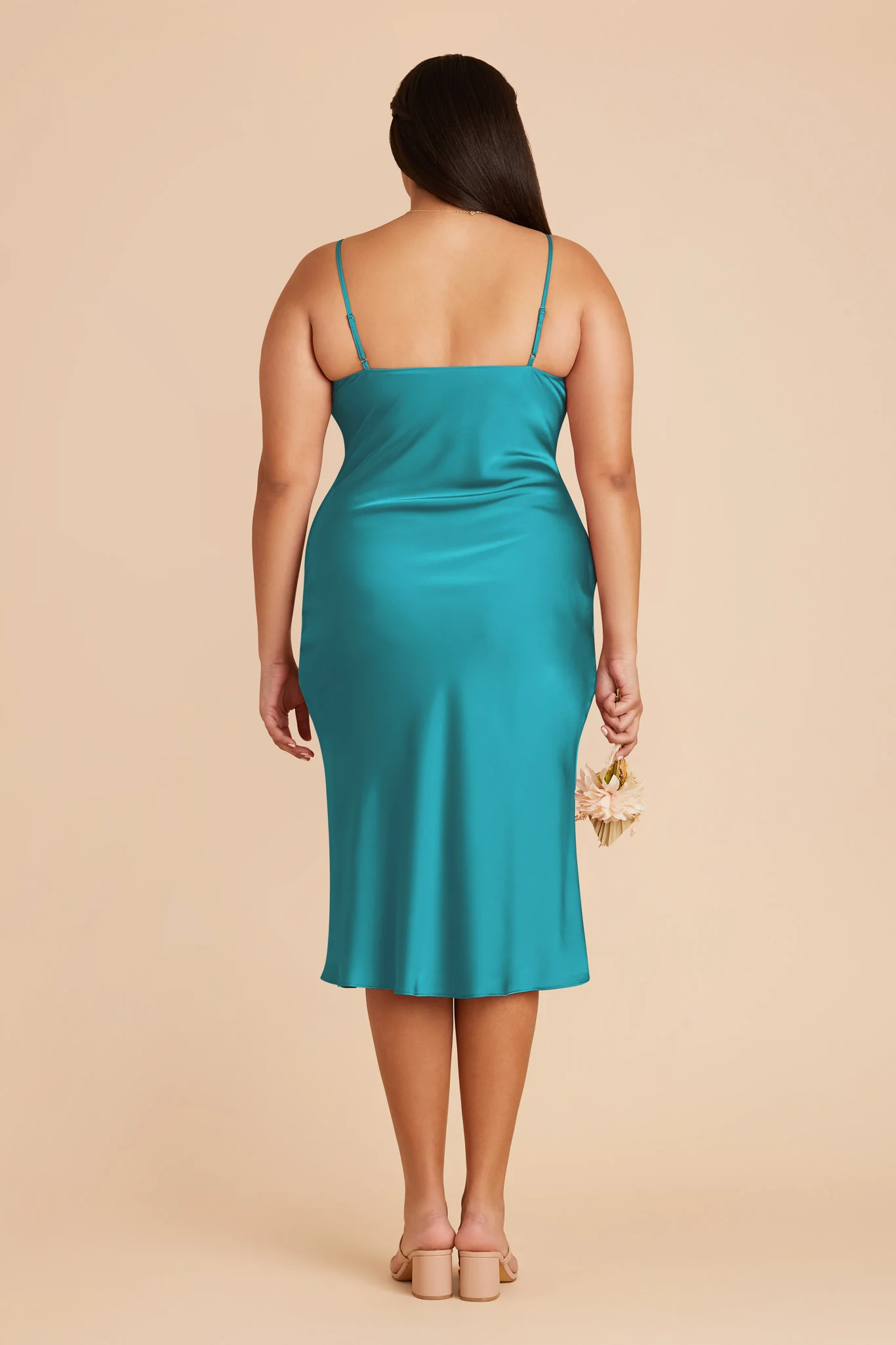 Liza Matte Satin Dress - Teal - Image 9
