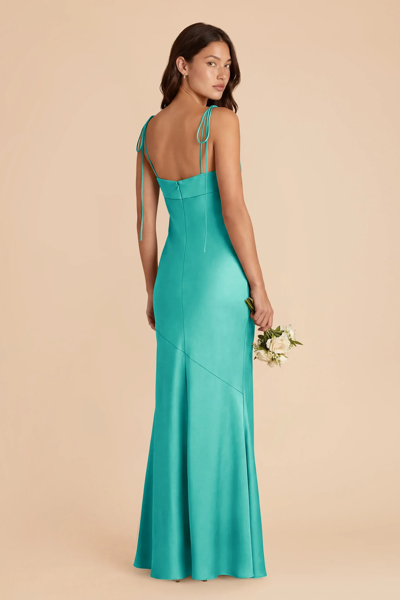 Lizzie Matte Satin Dress - Aquamarine - Image 4