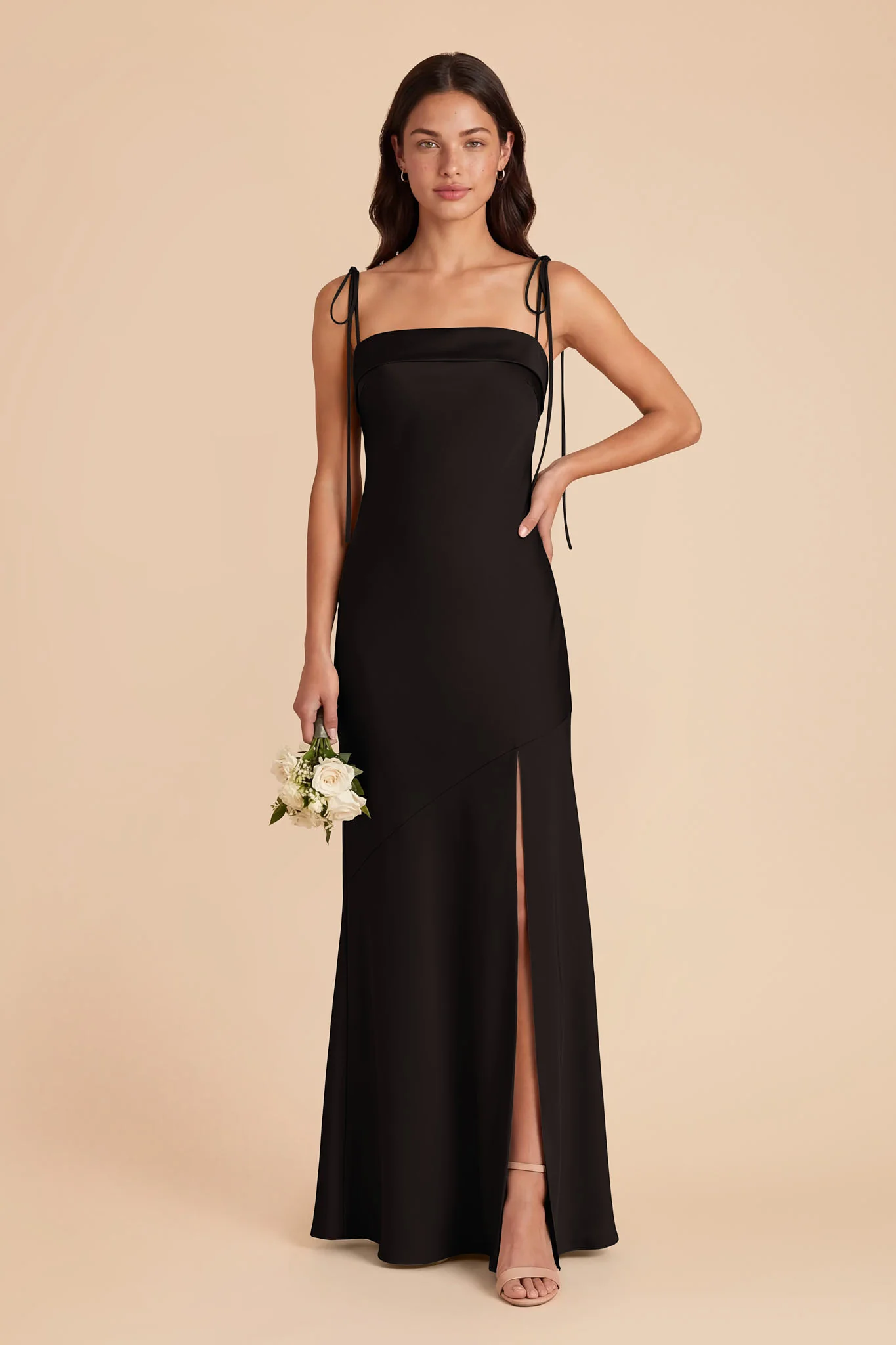 Lizzie Matte Satin Dress - Black