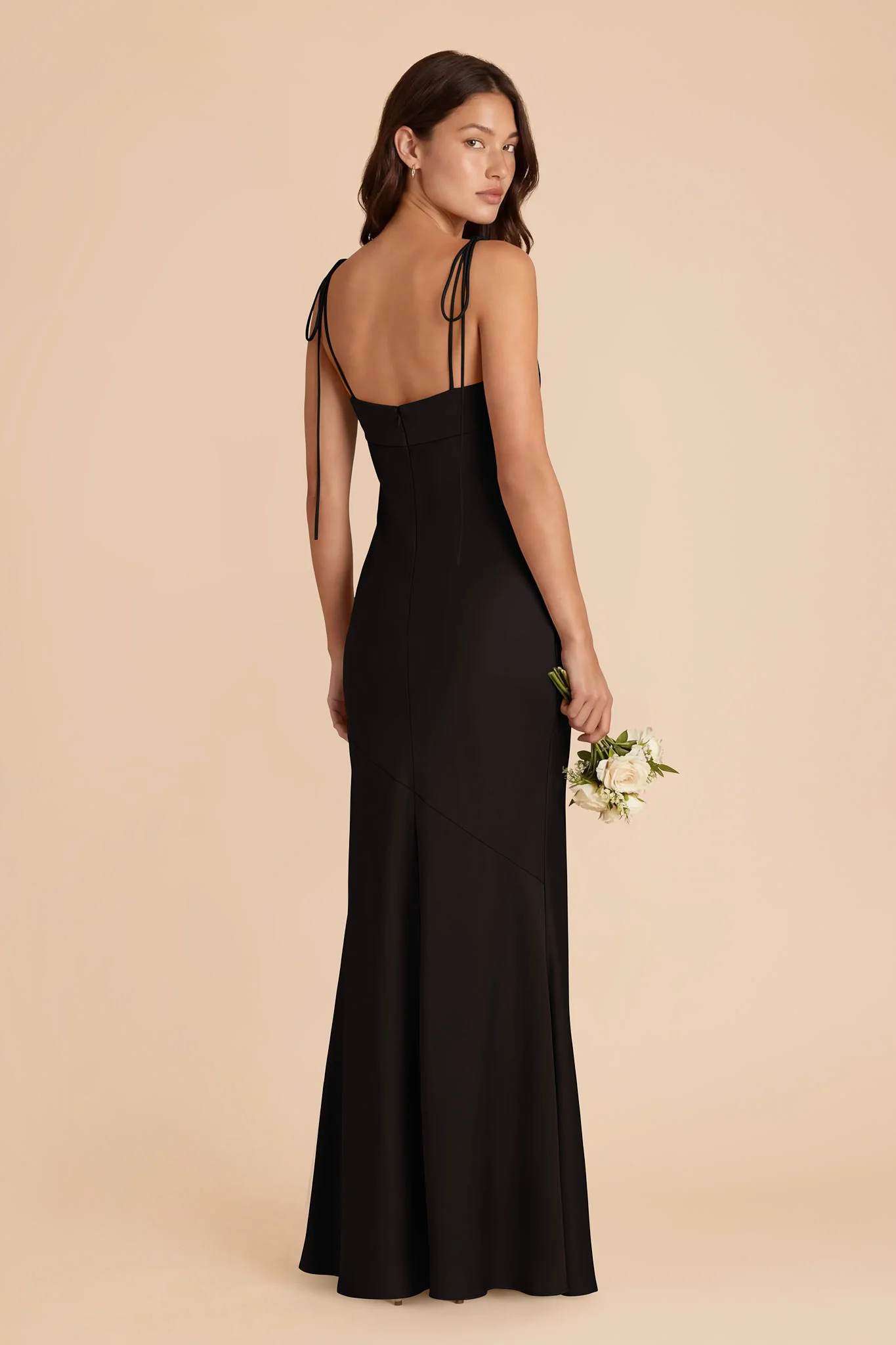 Lizzie Matte Satin Dress - Black - Image 4