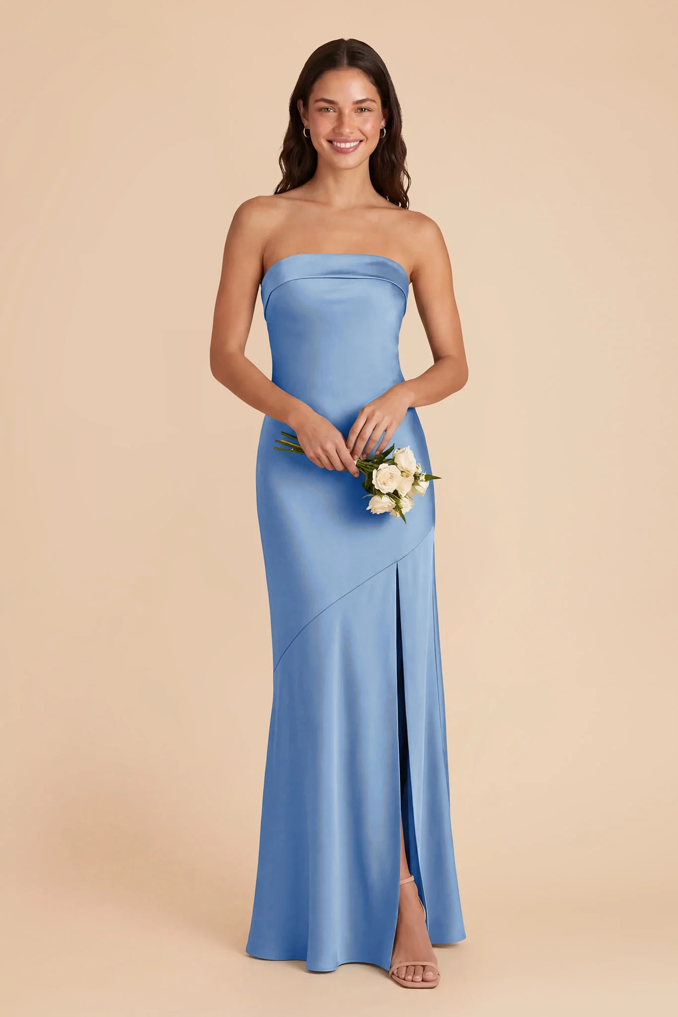 Lizzie Matte Satin Dress - Bluebell - Image 2