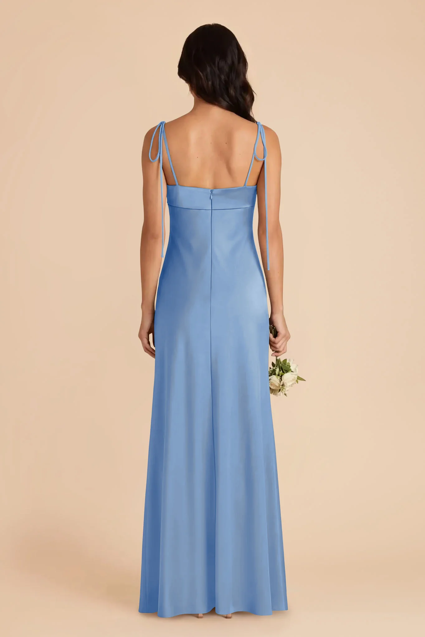 Lizzie Matte Satin Dress - Bluebell - Image 5