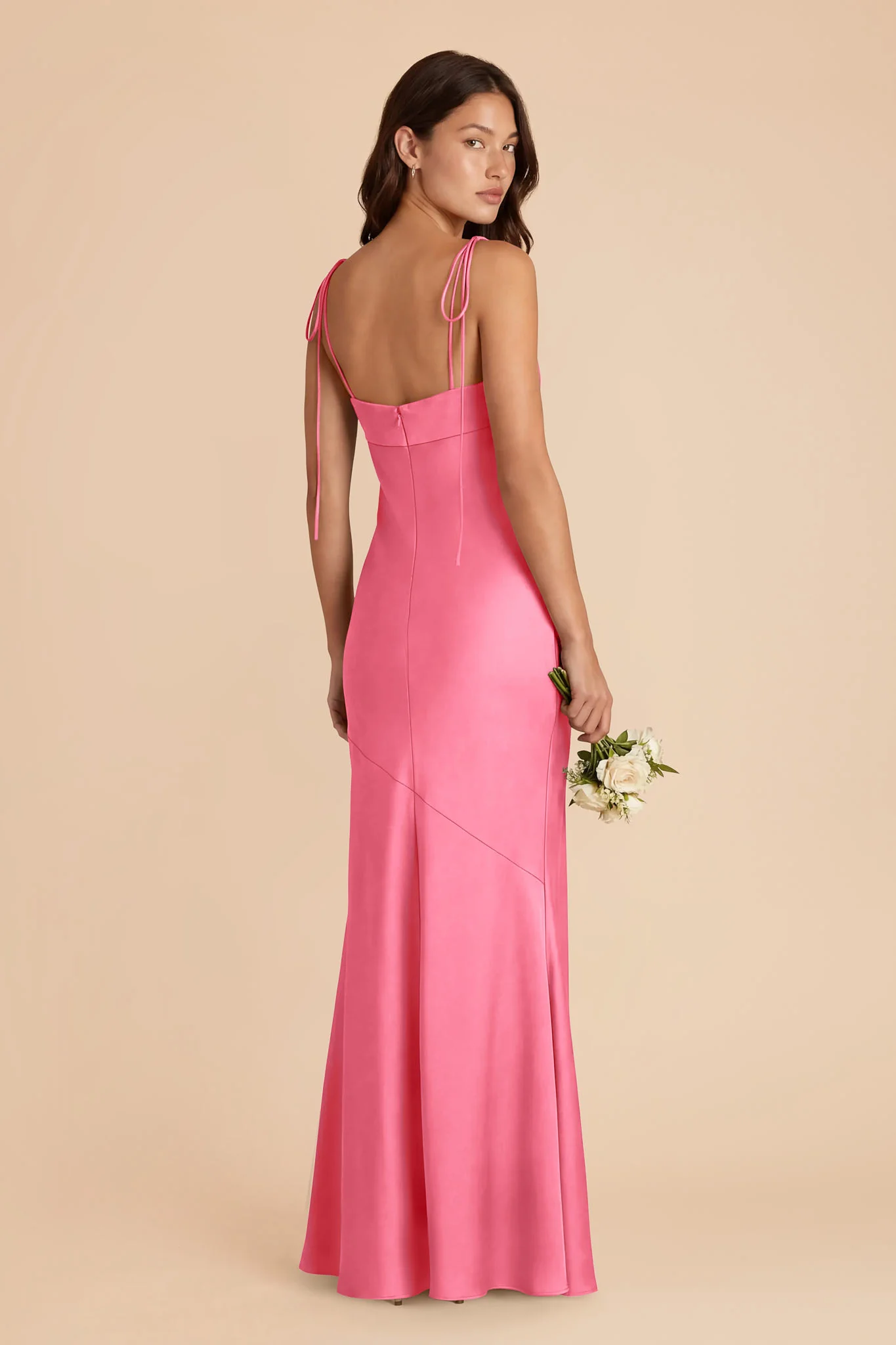 Lizzie Matte Satin Dress - Bon Bon Pink - Image 4