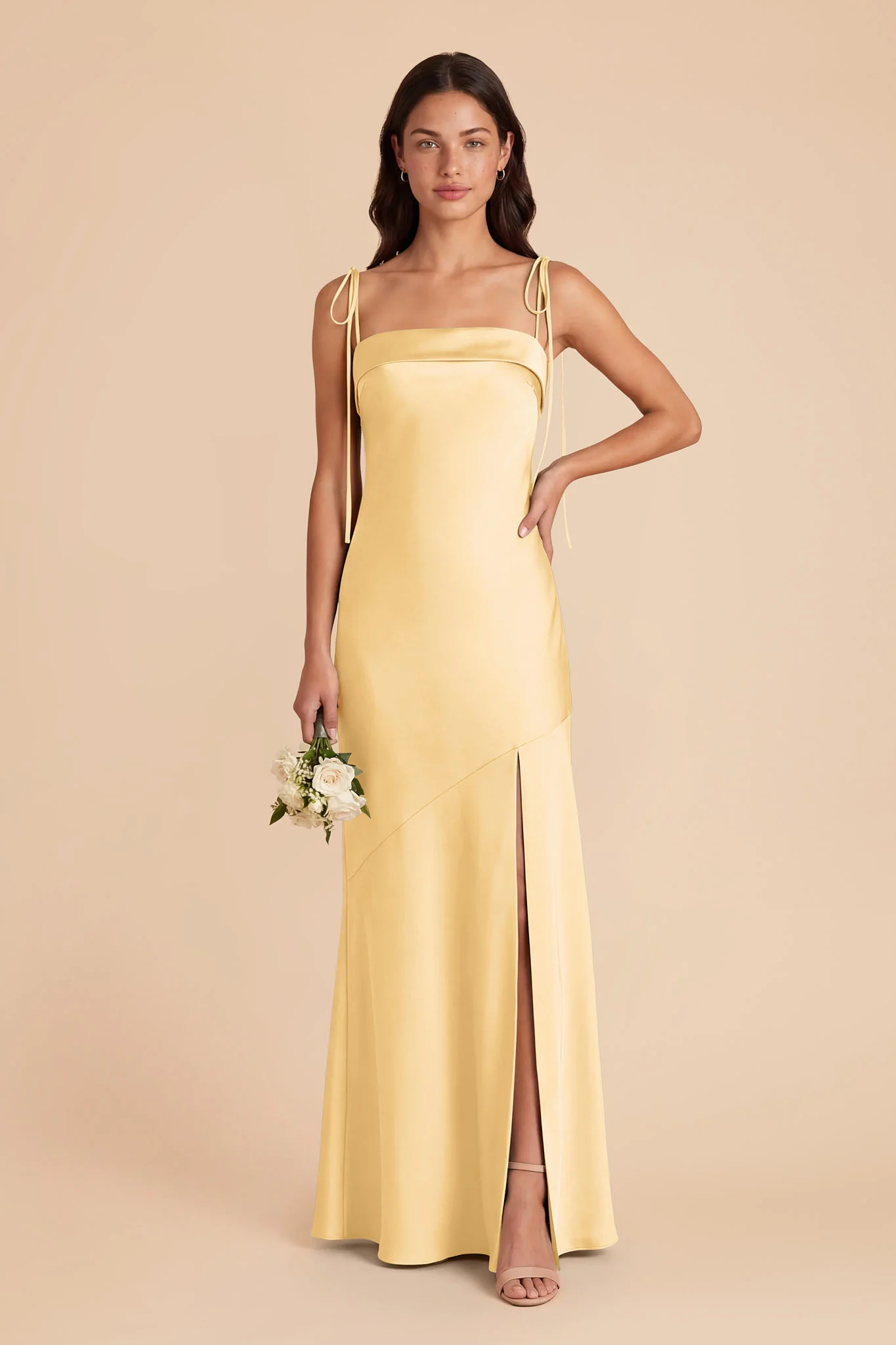 Lizzie Matte Satin Dress - Butter