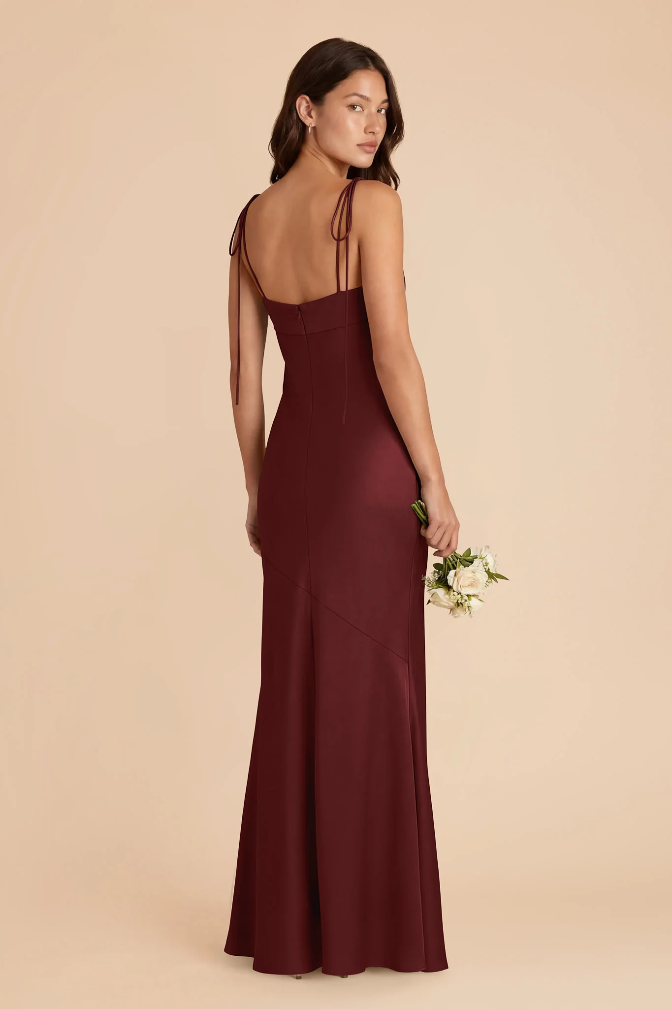 Lizzie Matte Satin Dress - Cabernet - Image 4
