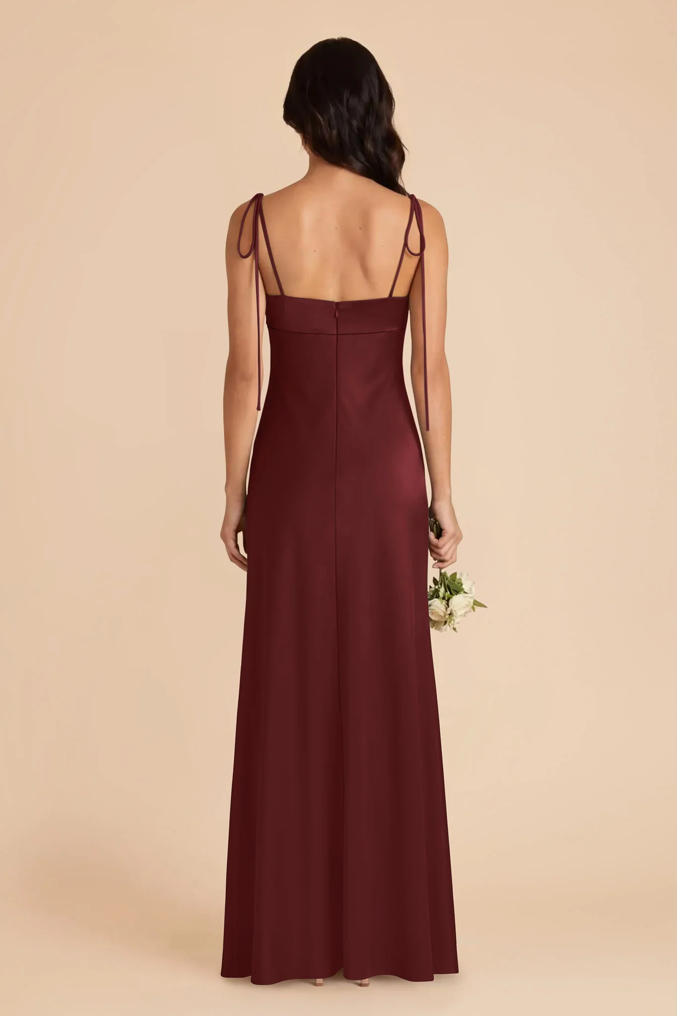 Lizzie Matte Satin Dress - Cabernet - Image 5