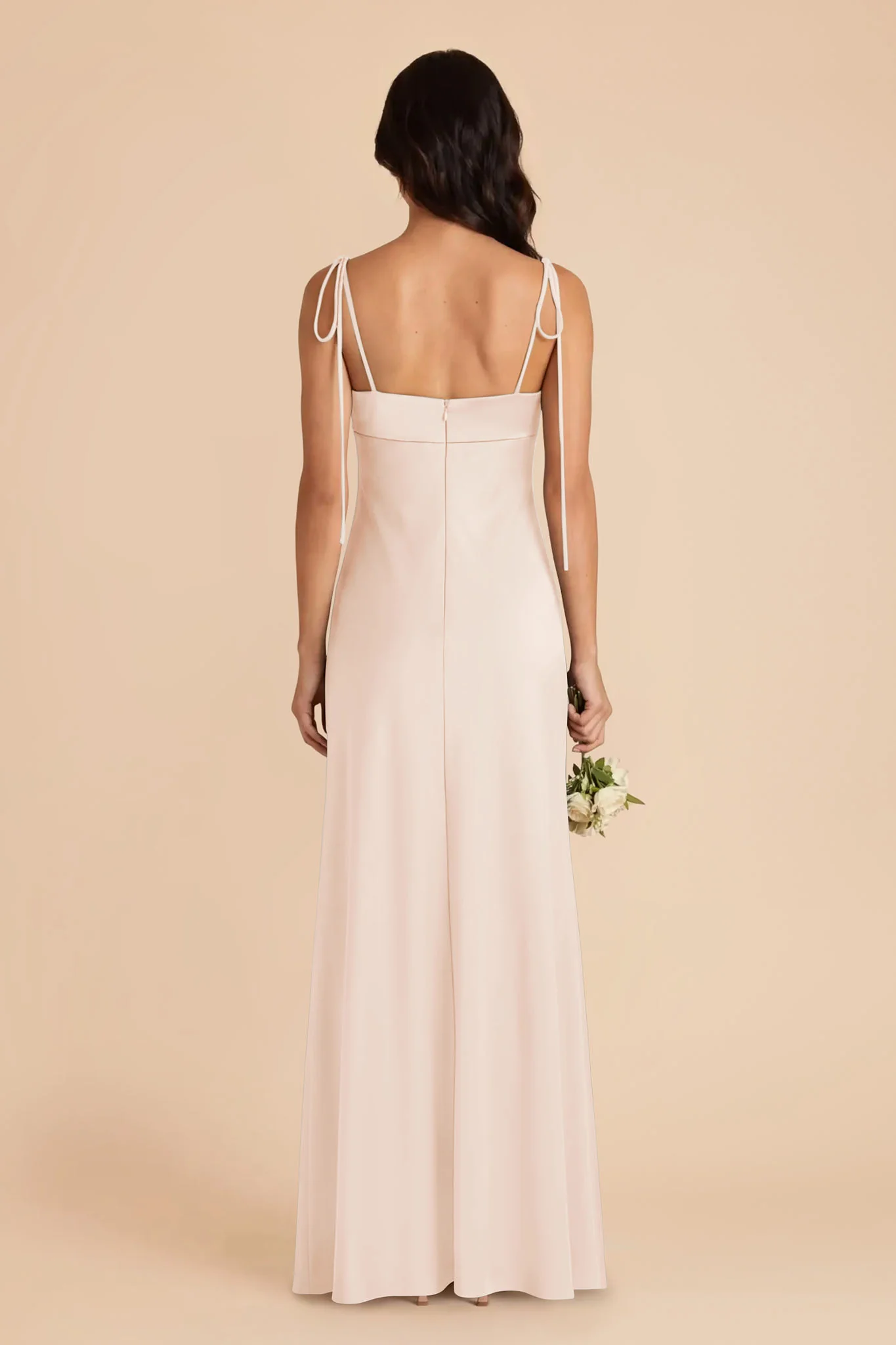 Lizzie Matte Satin Dress - Champagne - Image 5
