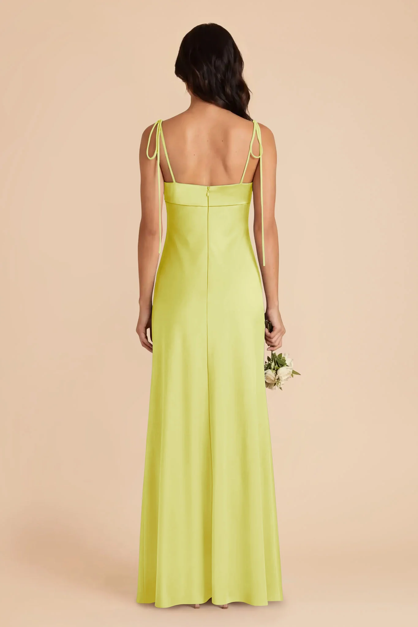 Lizzie Matte Satin Dress - Chartreuse - Image 5