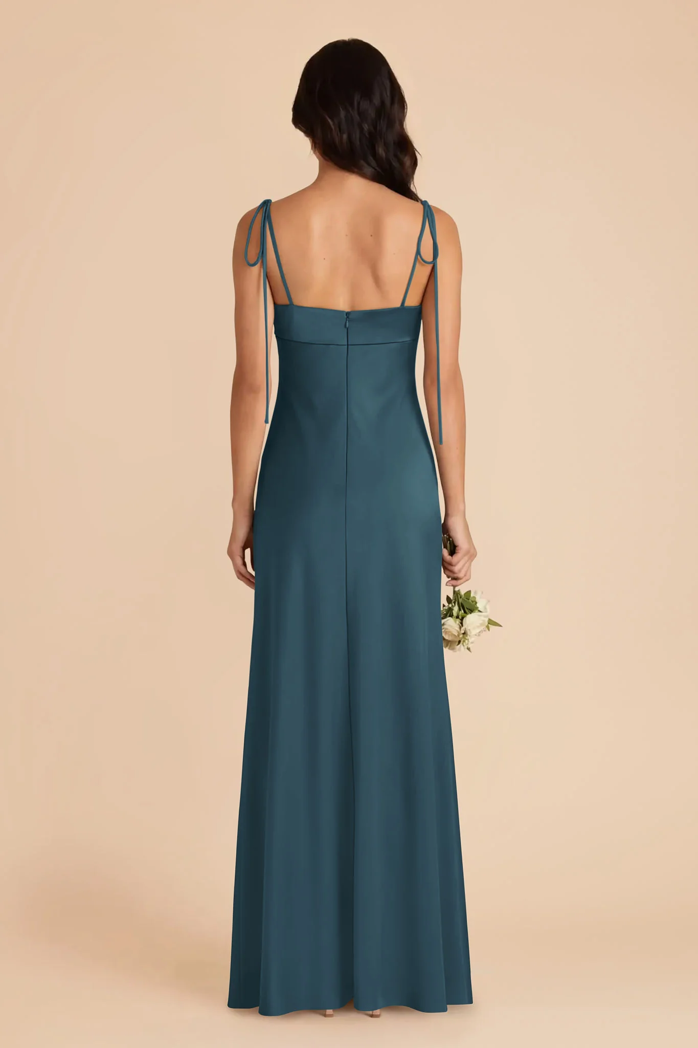 Lizzie Matte Satin Dress - Dark Teal - Image 5