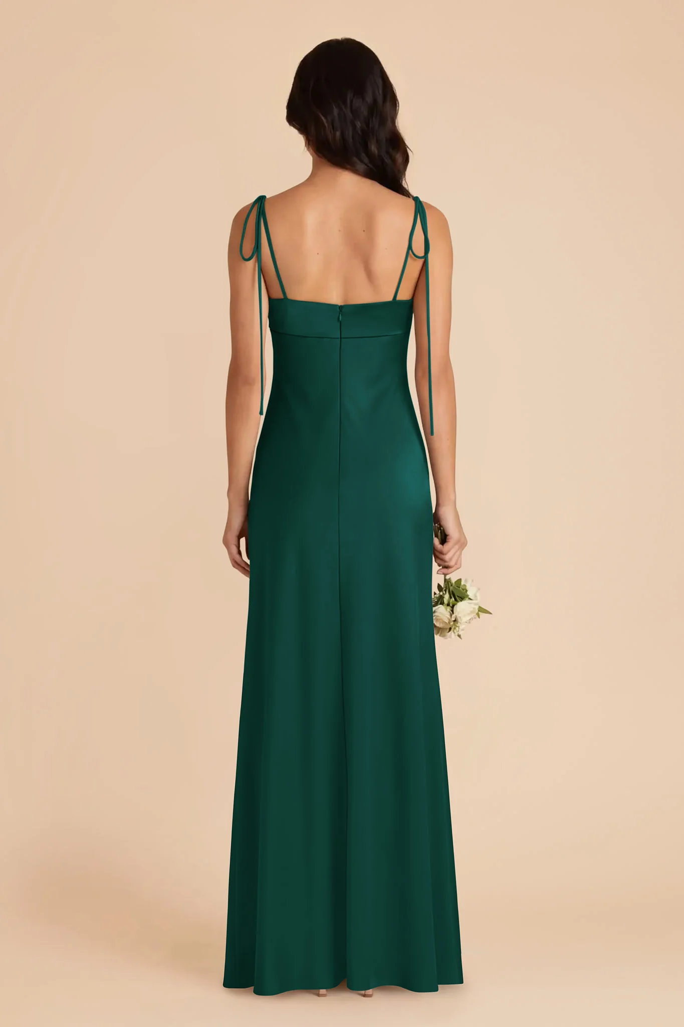 Lizzie Matte Satin Dress - Emerald - Image 5