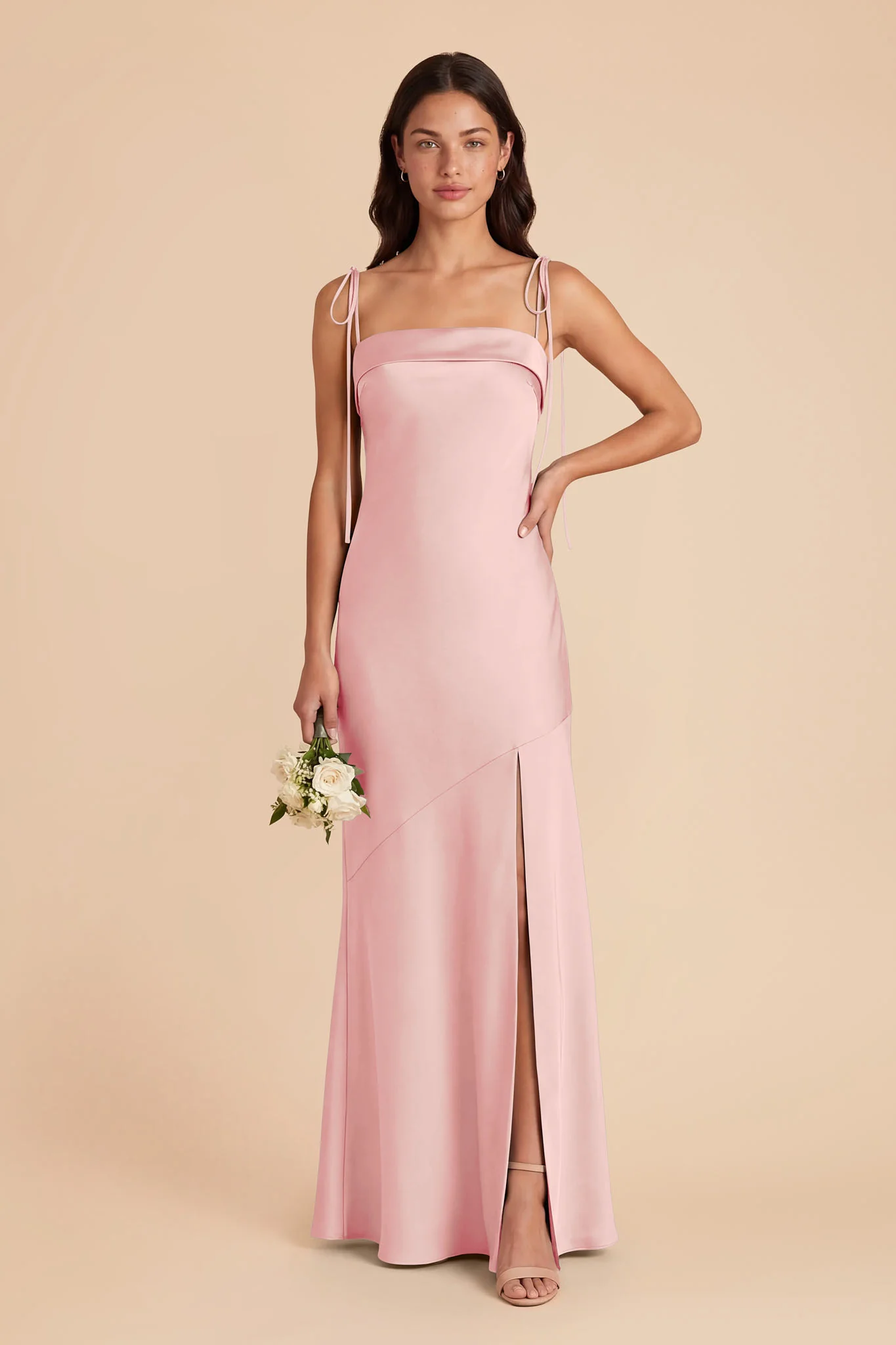 Lizzie Matte Satin Dress - Fondant Pink