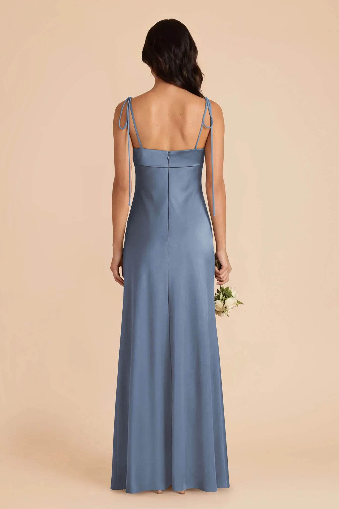 Lizzie Matte Satin Dress - French Blue - Image 5