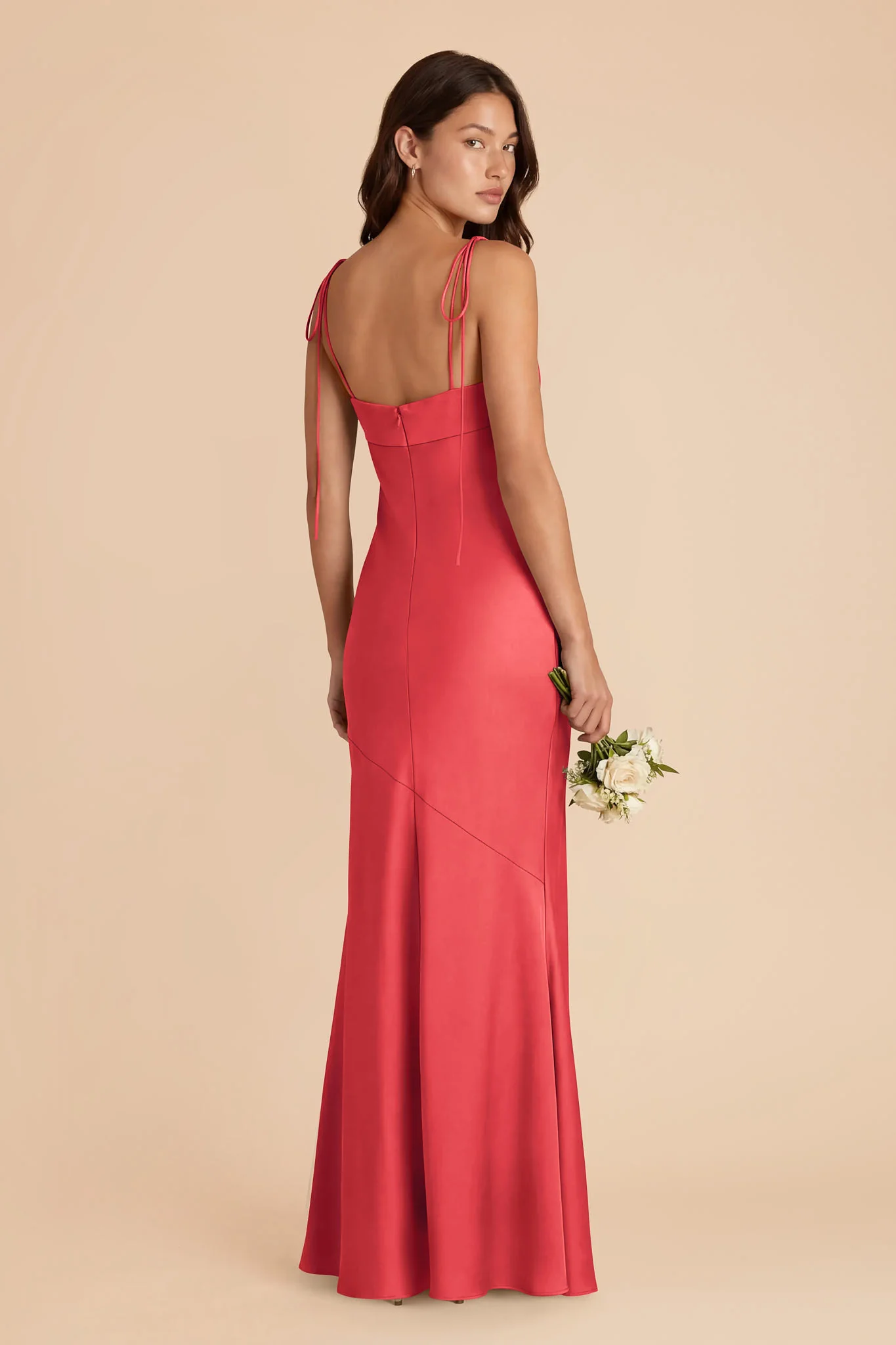 Lizzie Matte Satin Dress - Guava - Image 4