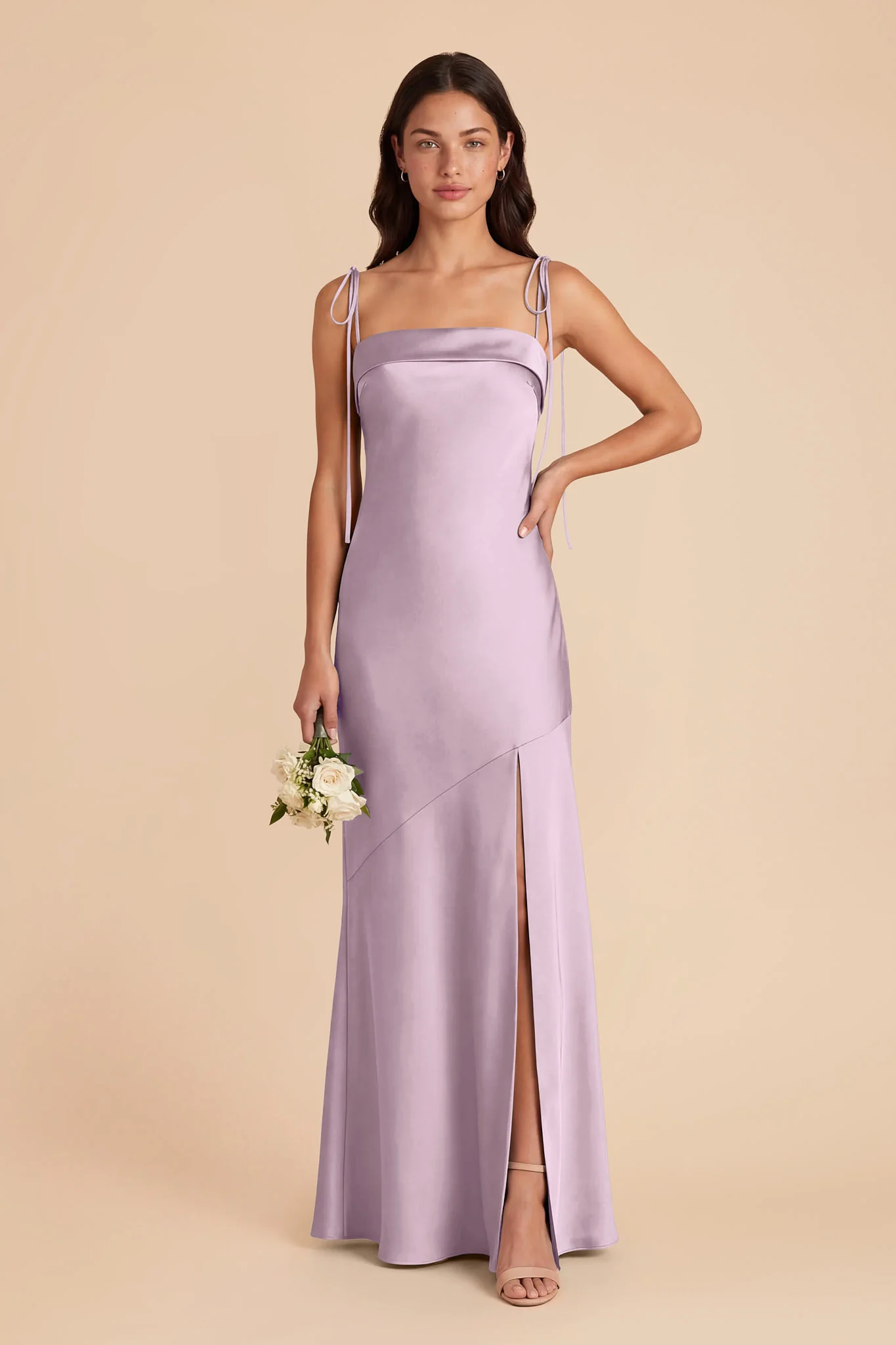 Lizzie Matte Satin Dress - Lavender