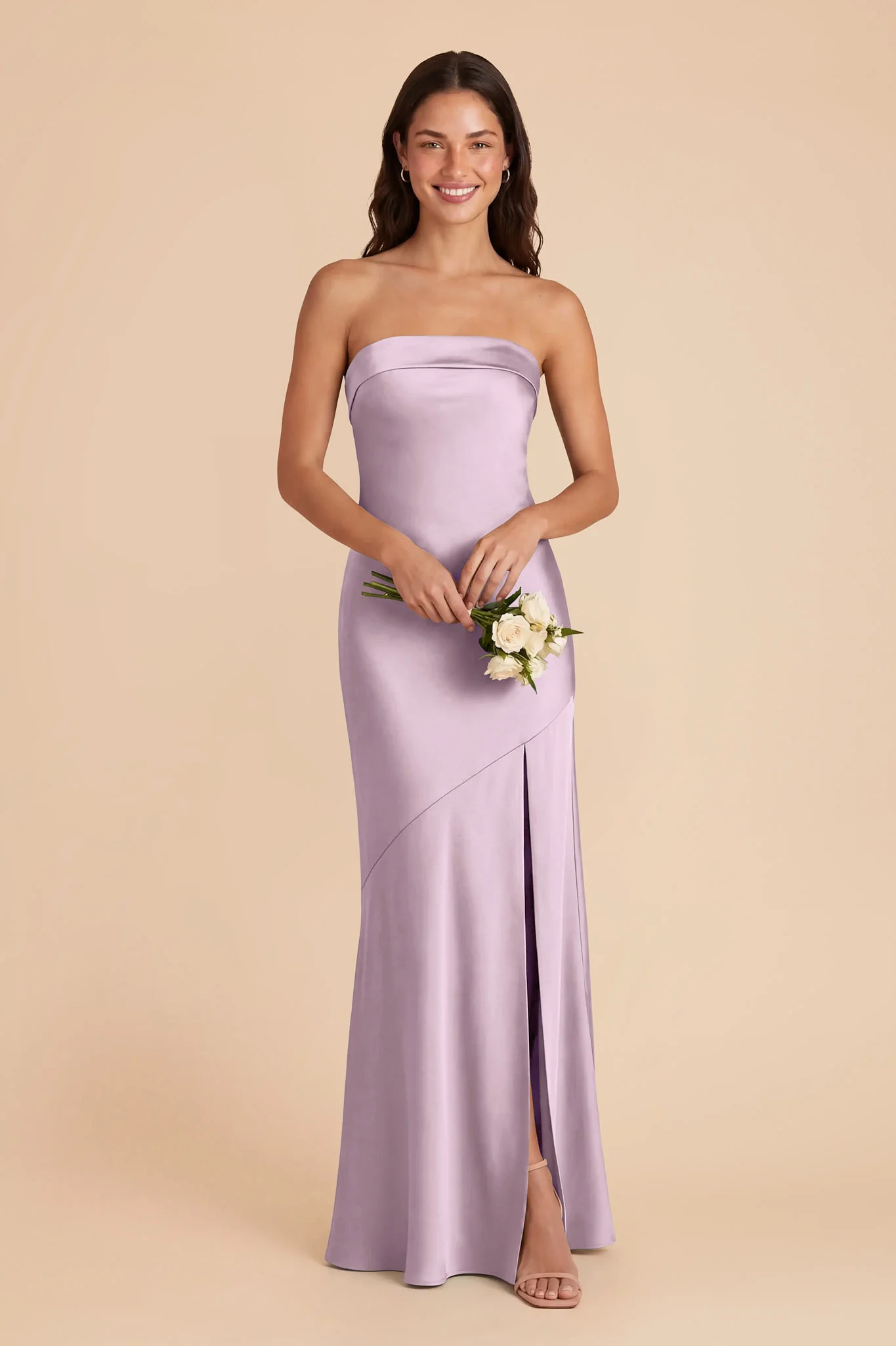 Lizzie Matte Satin Dress - Lavender - Image 2