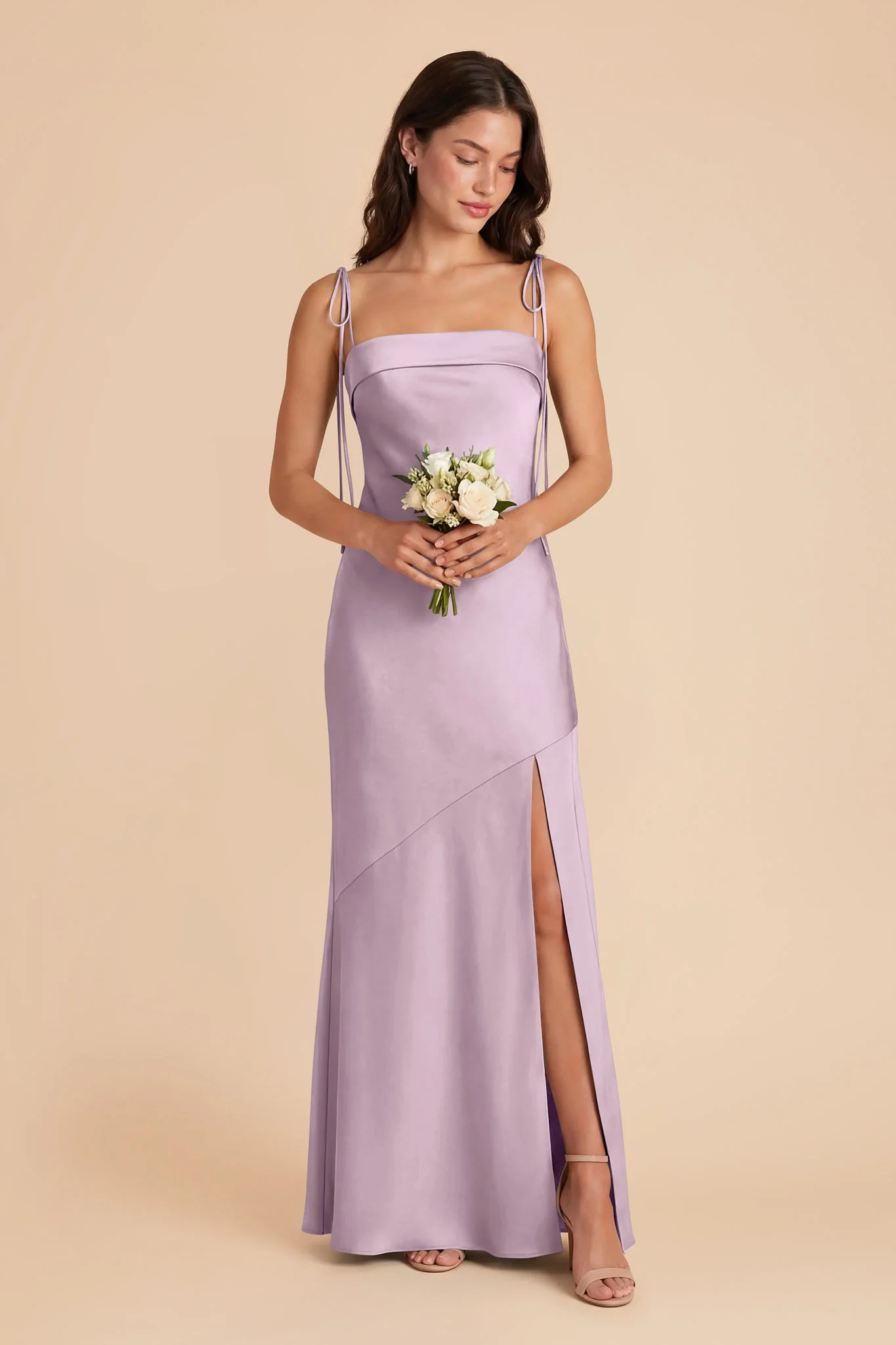 Lizzie Matte Satin Dress - Lavender - Image 3