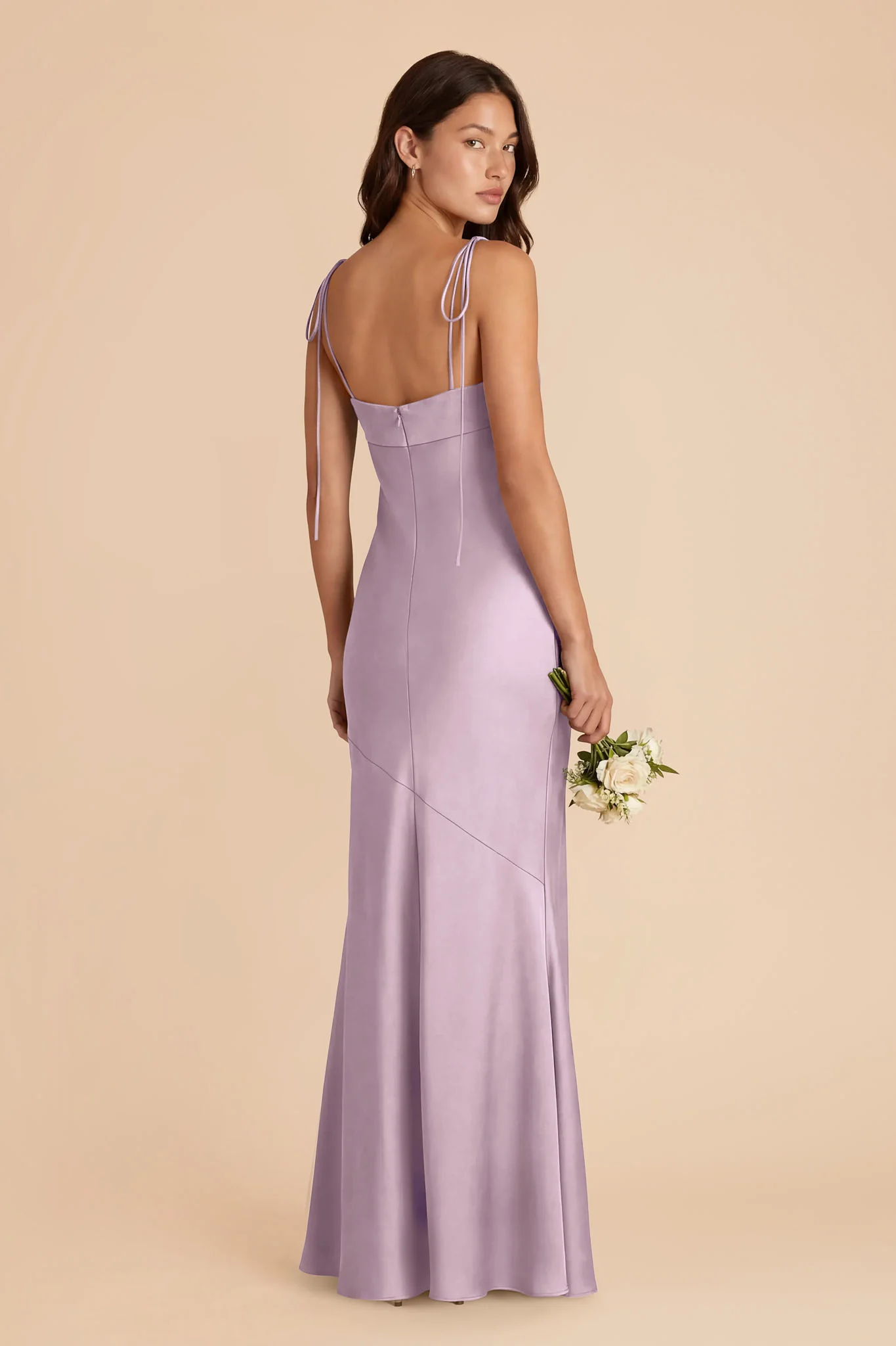 Lizzie Matte Satin Dress - Lavender - Image 4