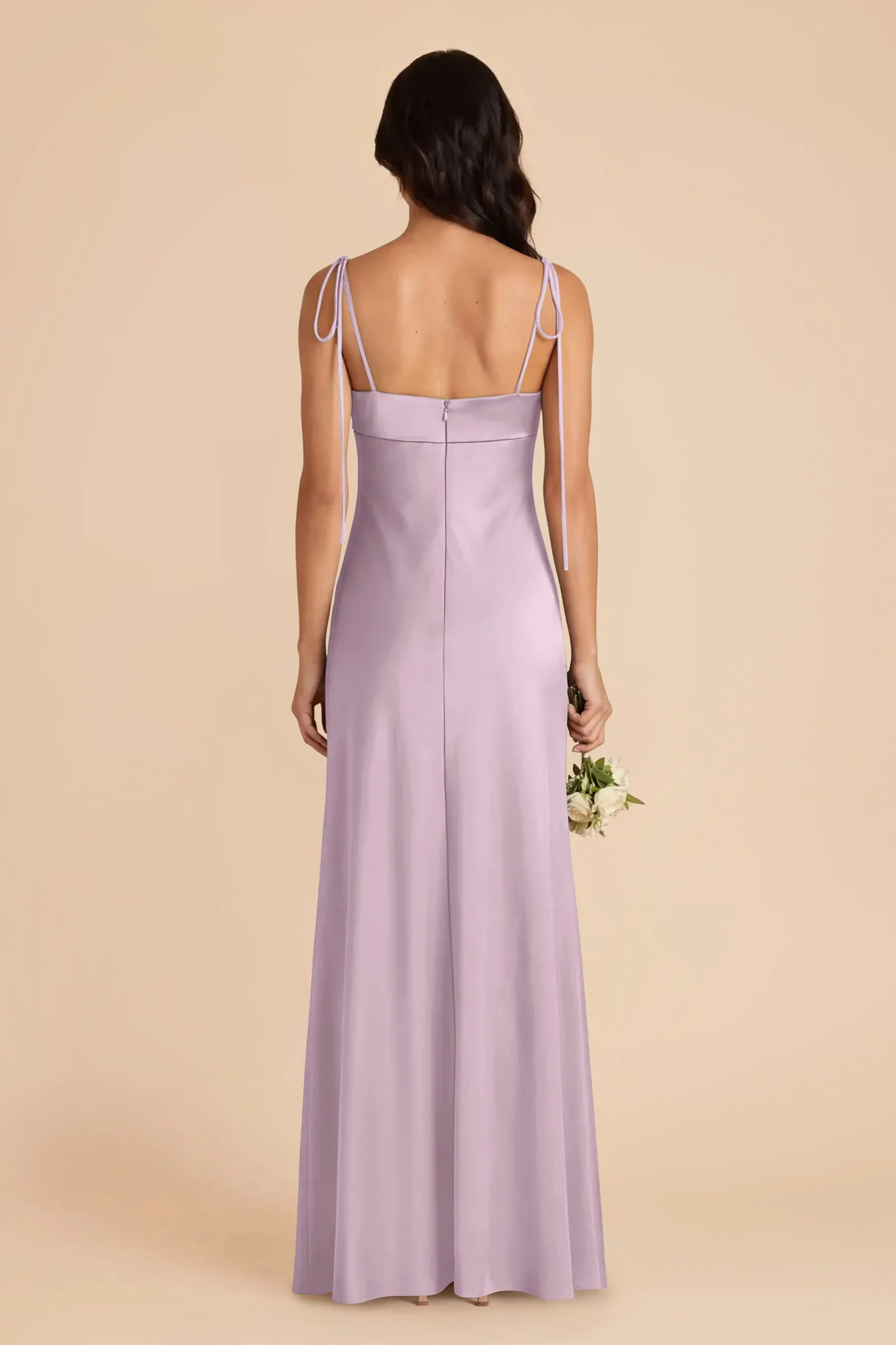 Lizzie Matte Satin Dress - Lavender - Image 5