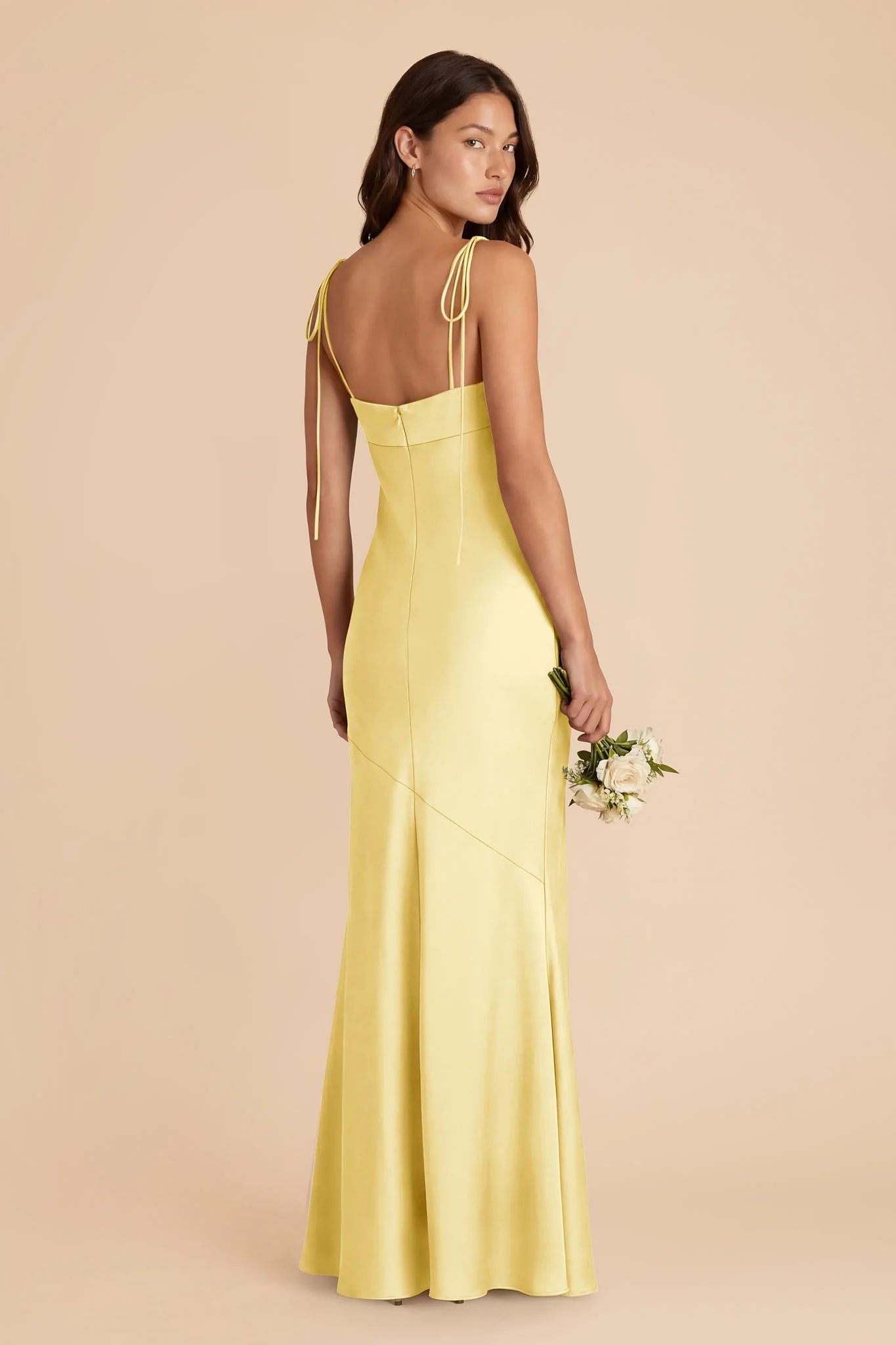 Lizzie Matte Satin Dress - Lemon Sorbet - Image 4