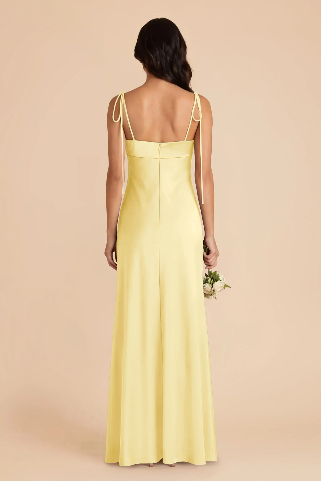 Lizzie Matte Satin Dress - Lemon Sorbet - Image 5