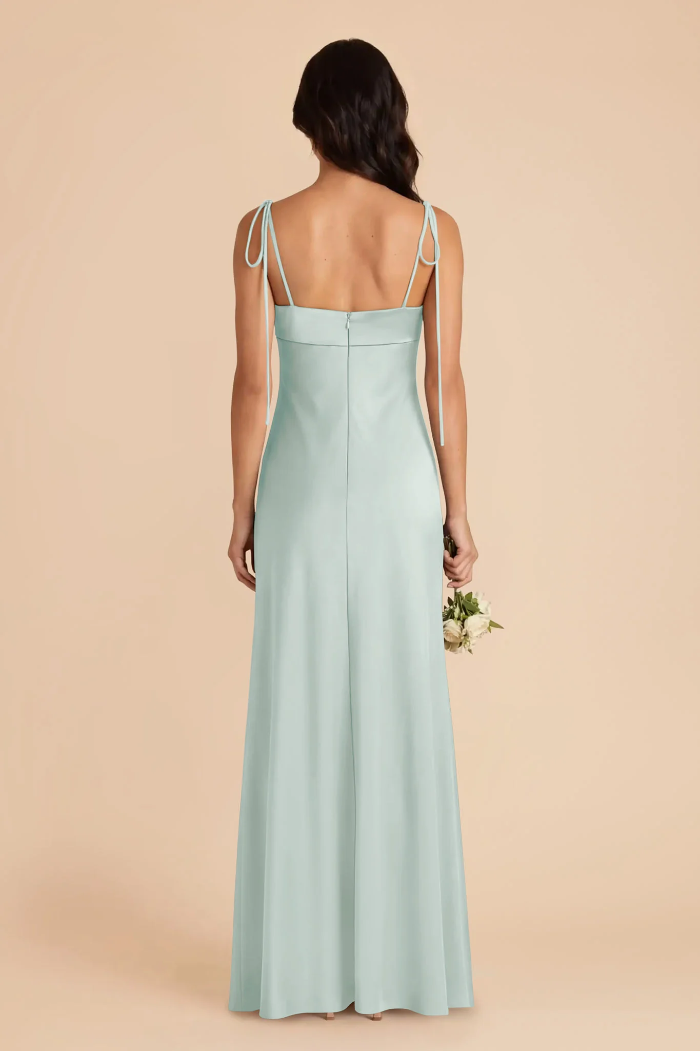 Lizzie Matte Satin Dress - Mint - Image 5