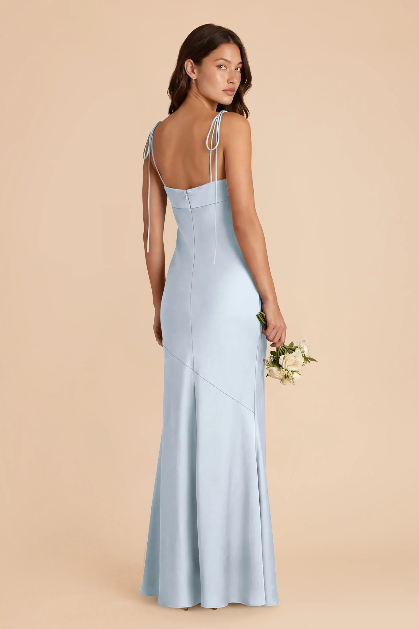 Lizzie Matte Satin Dress - Mist Blue - Image 4