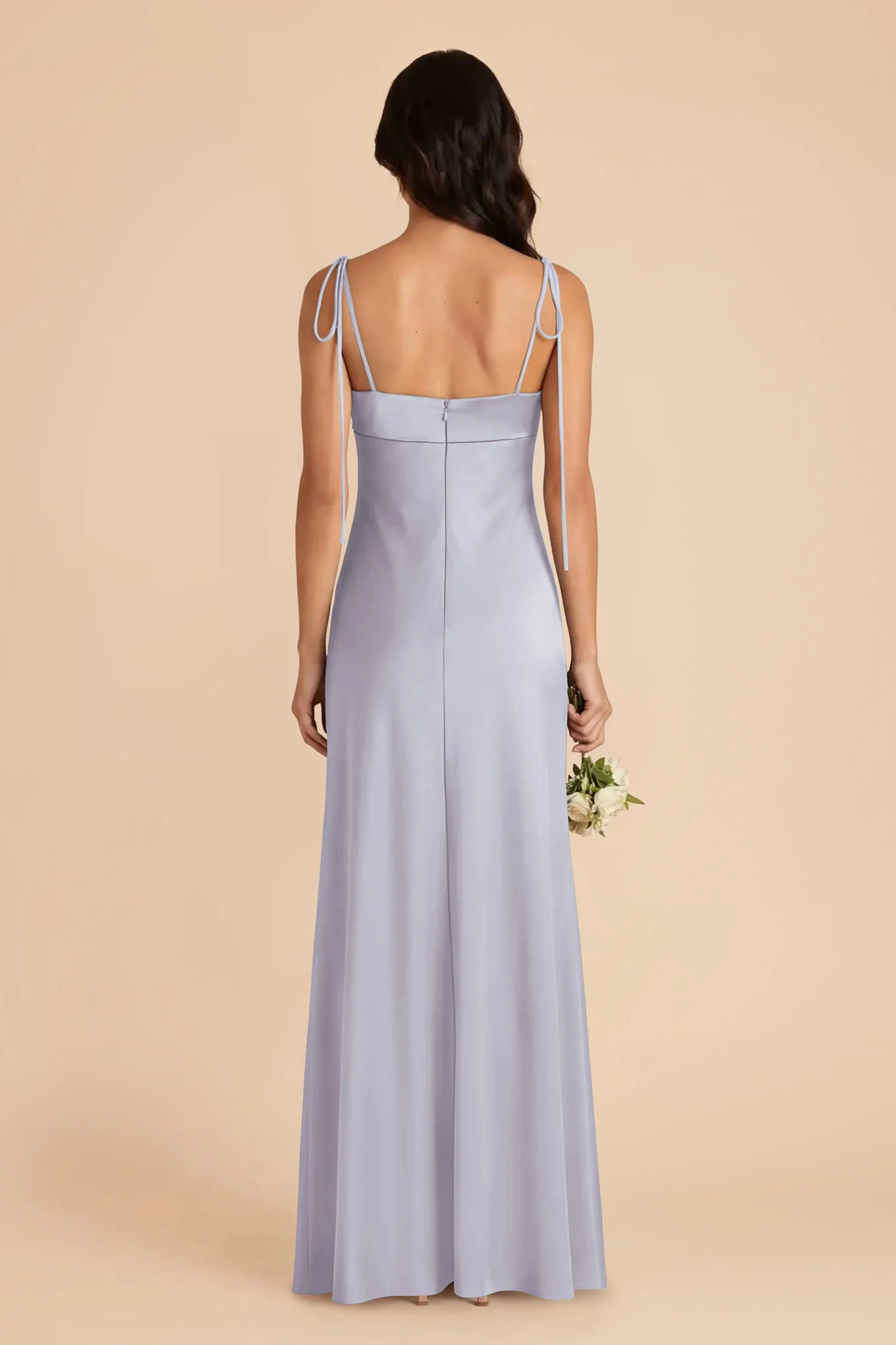 Lizzie Matte Satin Dress - Periwinkle Blue - Image 5