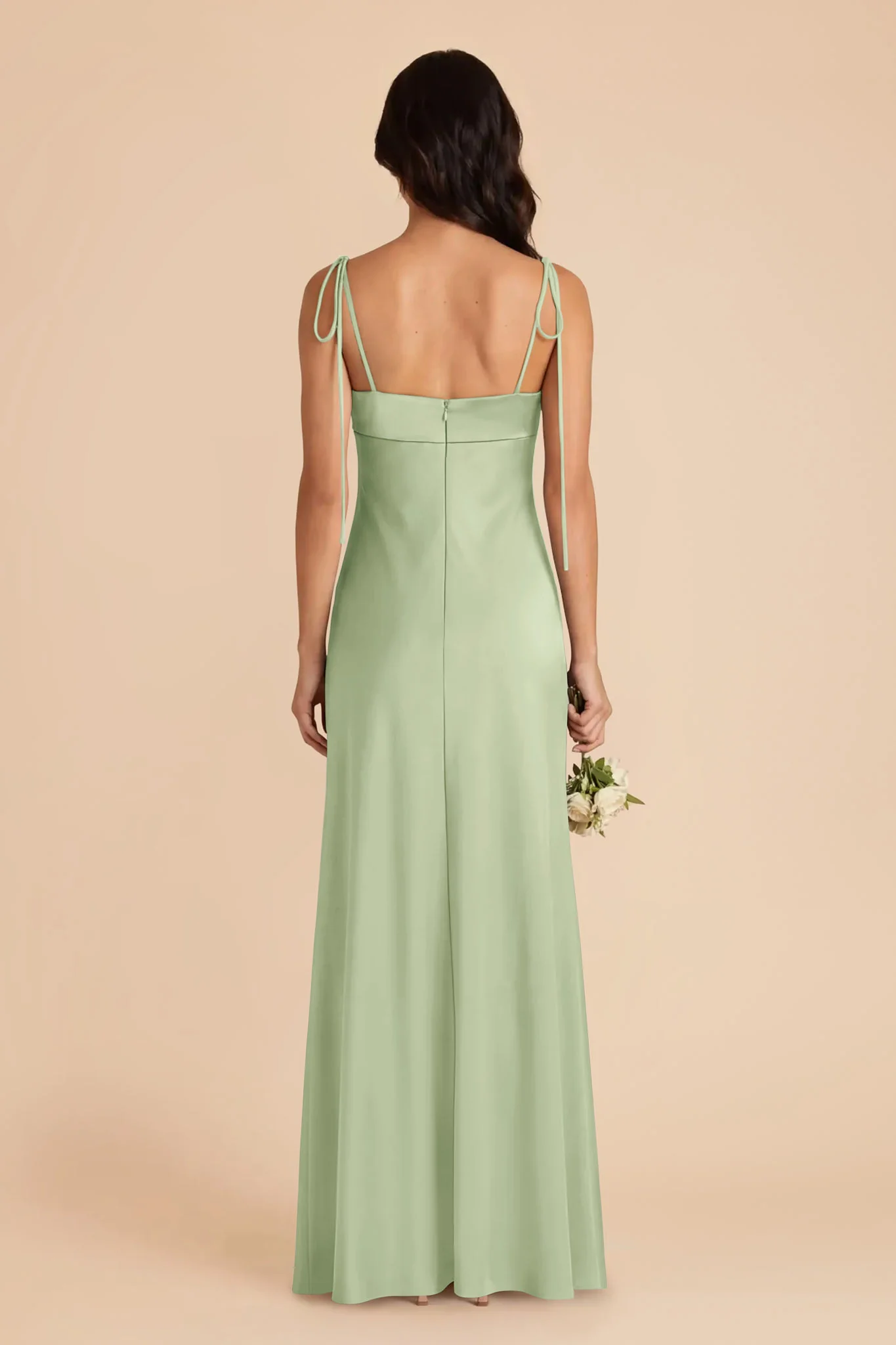 Lizzie Matte Satin Dress - Pistachio - Image 5
