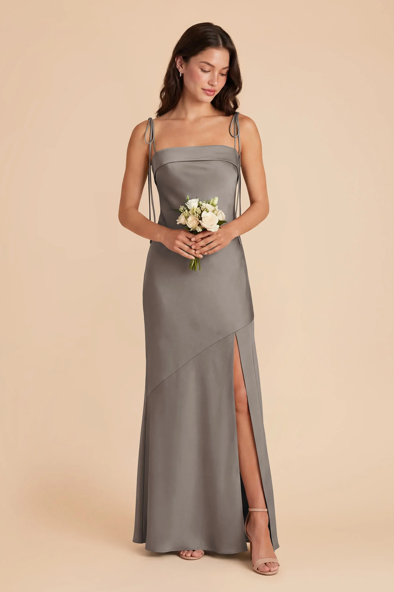Lizzie Matte Satin Dress - Quartz - Image 3