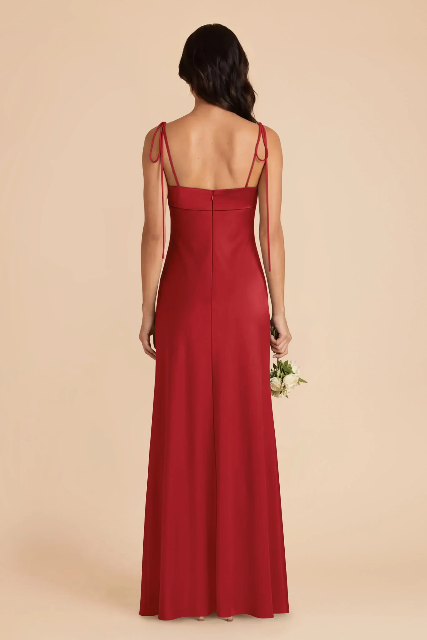 Lizzie Matte Satin Dress - Ruby Red - Image 5