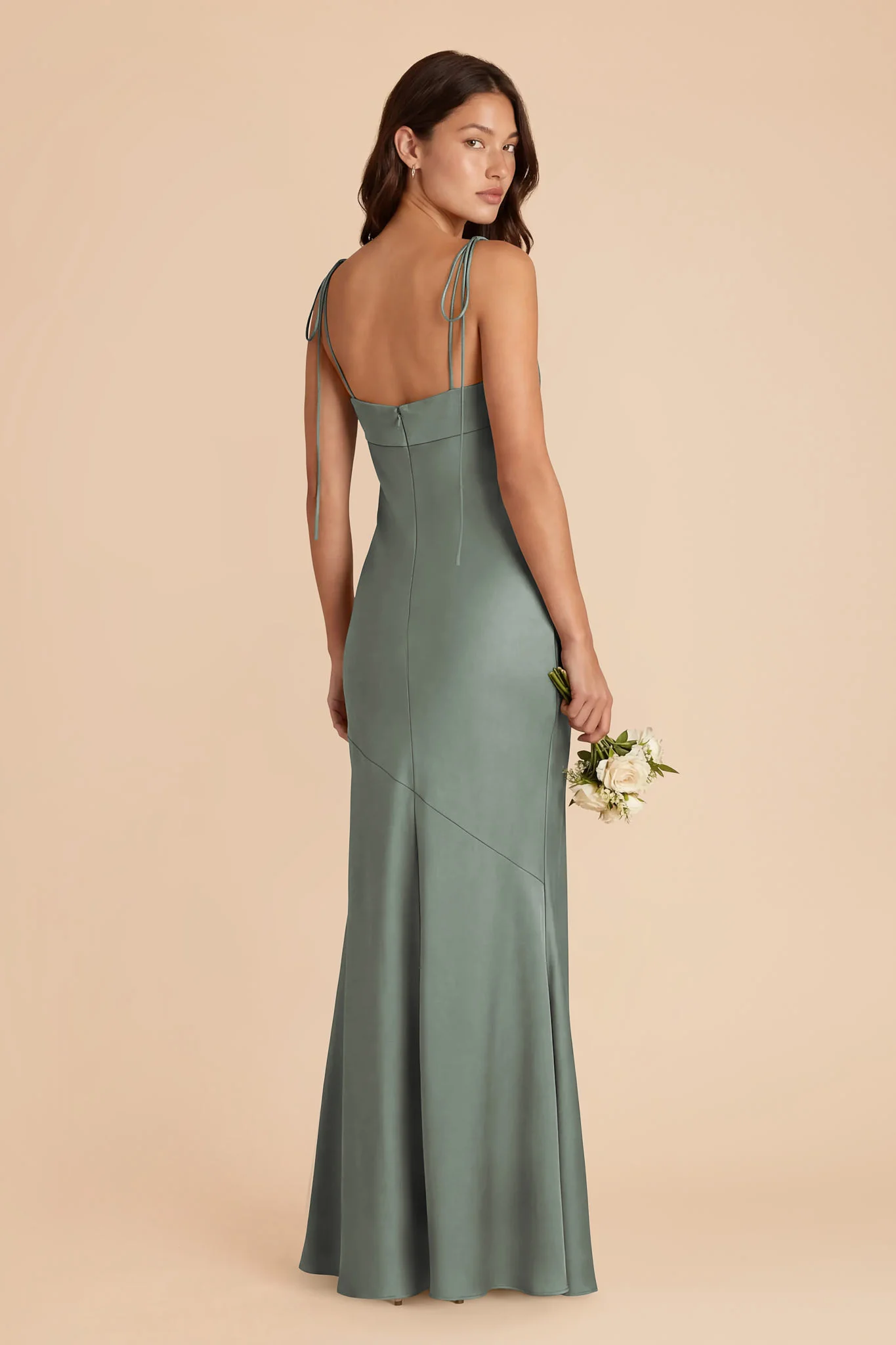 Lizzie Matte Satin Dress - Sea Glass - Image 4
