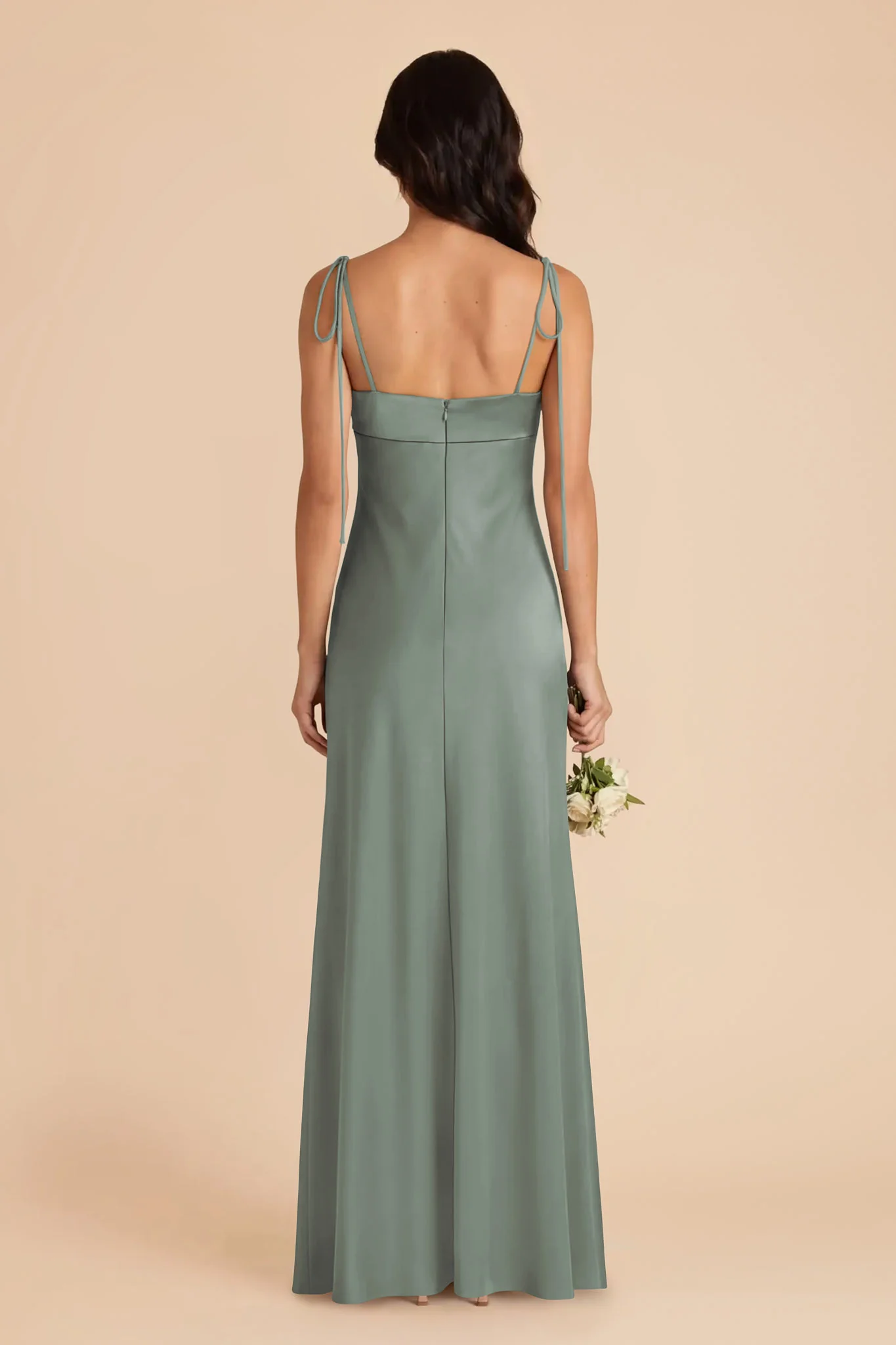 Lizzie Matte Satin Dress - Sea Glass - Image 5