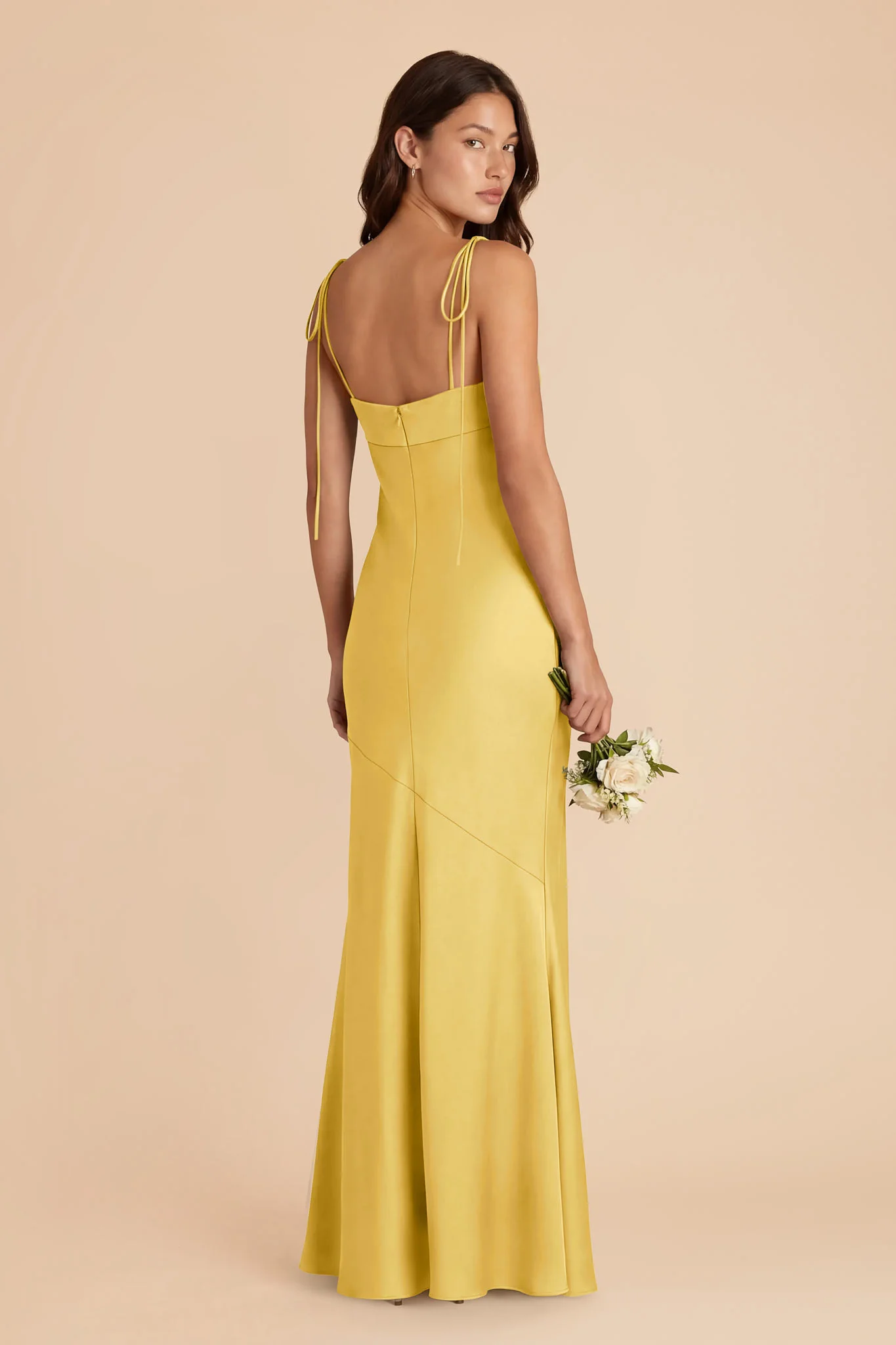 Lizzie Matte Satin Dress - Sunflower Yellow - Image 4