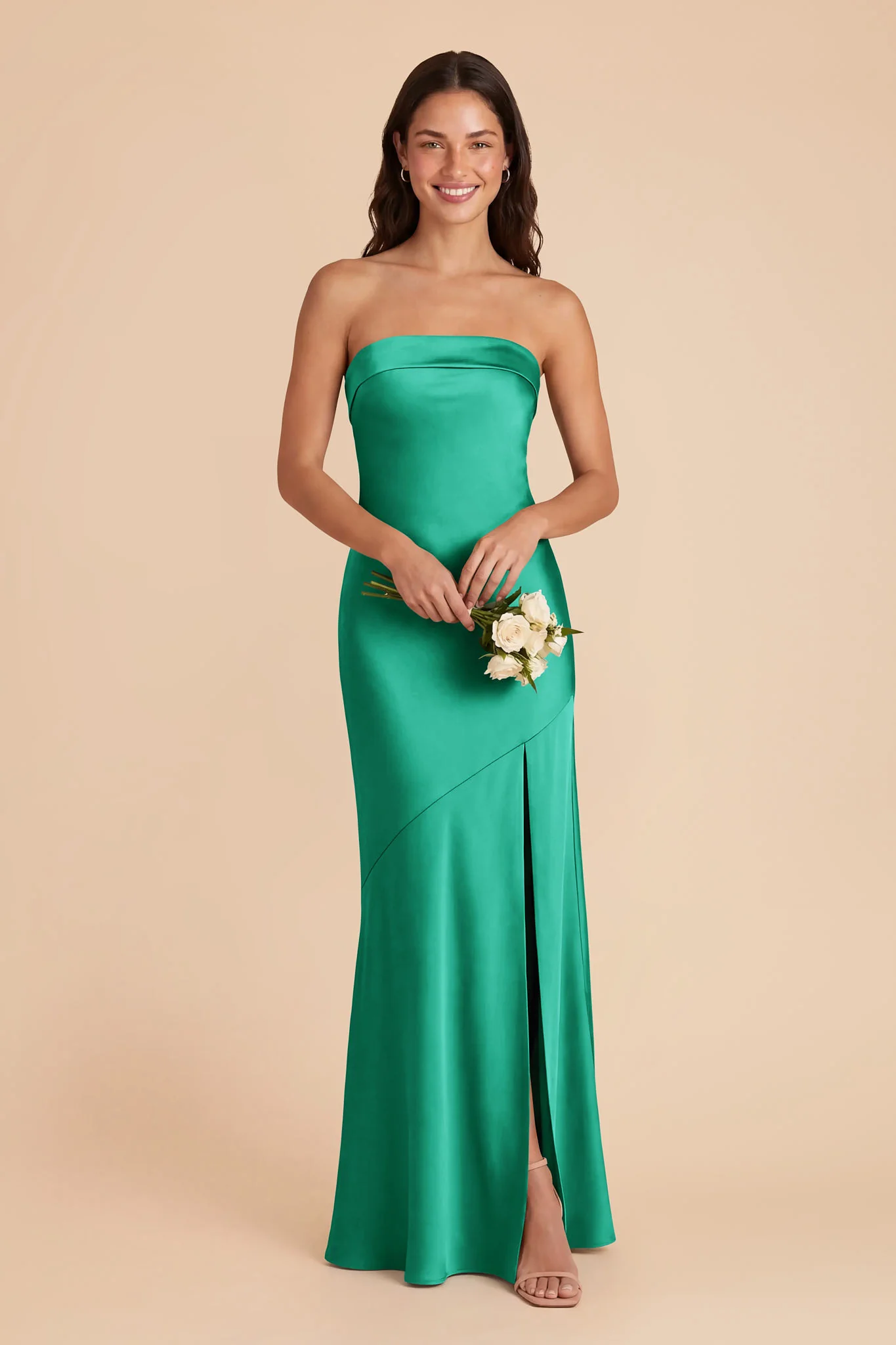 Lizzie Matte Satin Dress - Turquoise - Image 2
