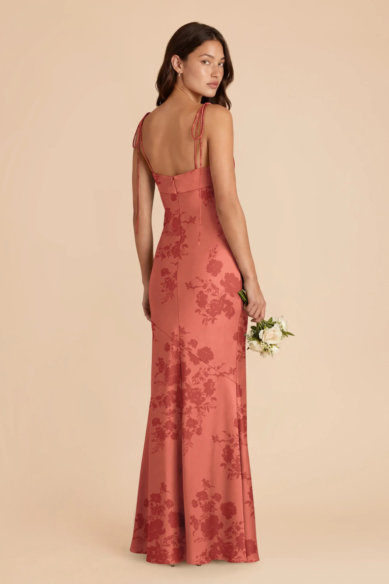 Lizzie Matte Satin Dress - Wild Rose Whimsical Blooms - Image 2