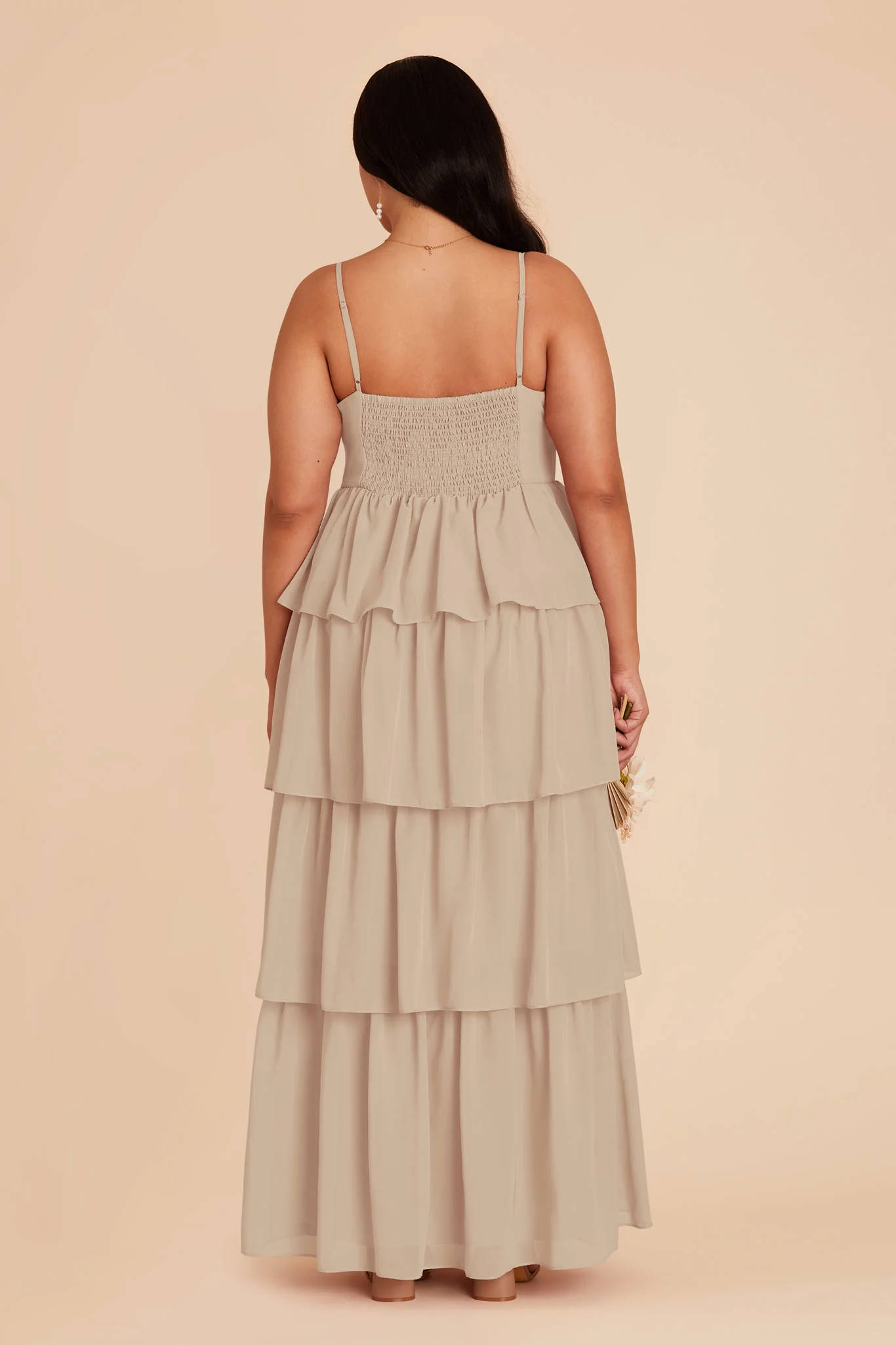 Lola Chiffon Dress - Almond - Image 9
