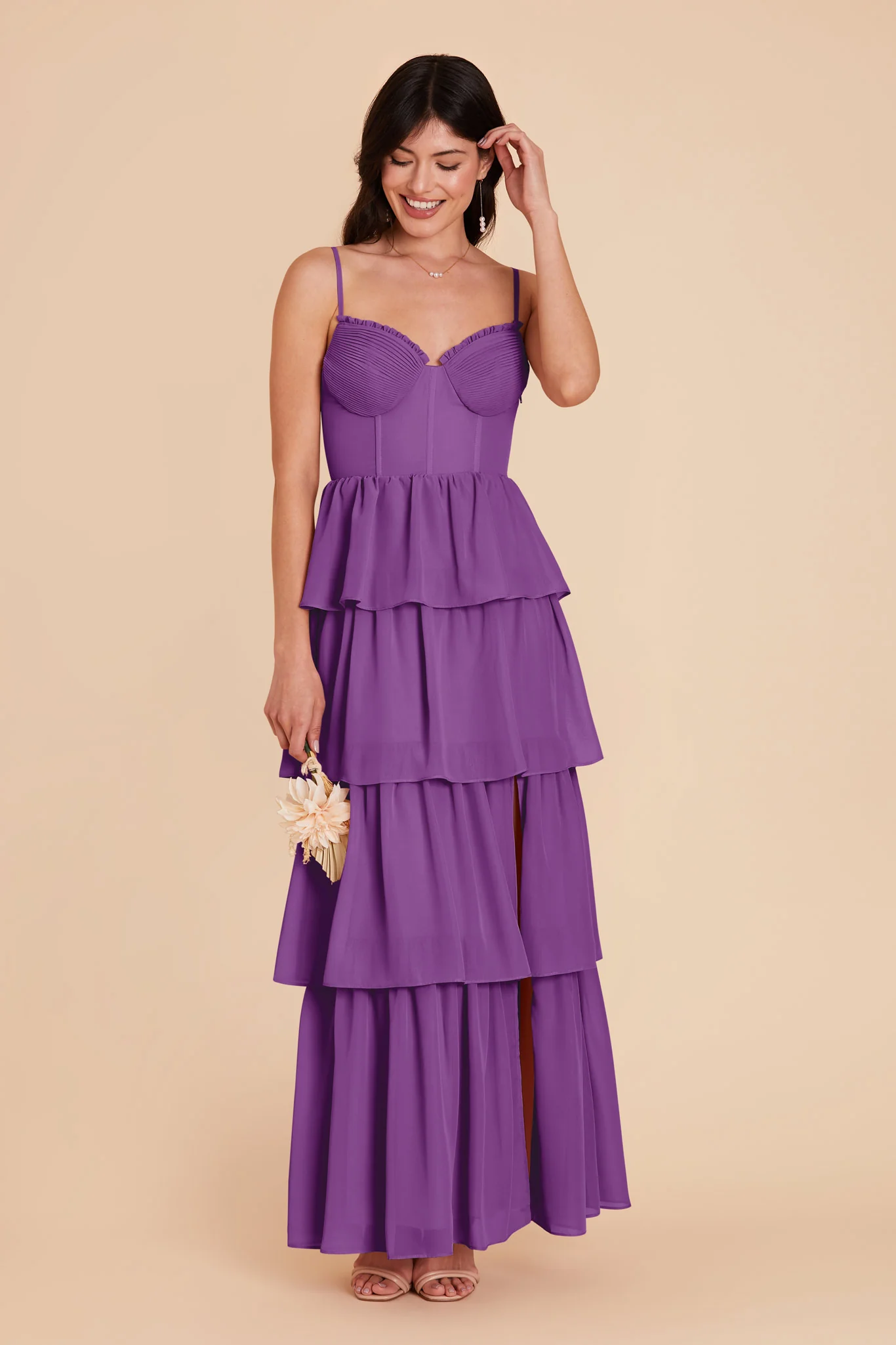 Lola Chiffon Dress - Amethyst - Image 3