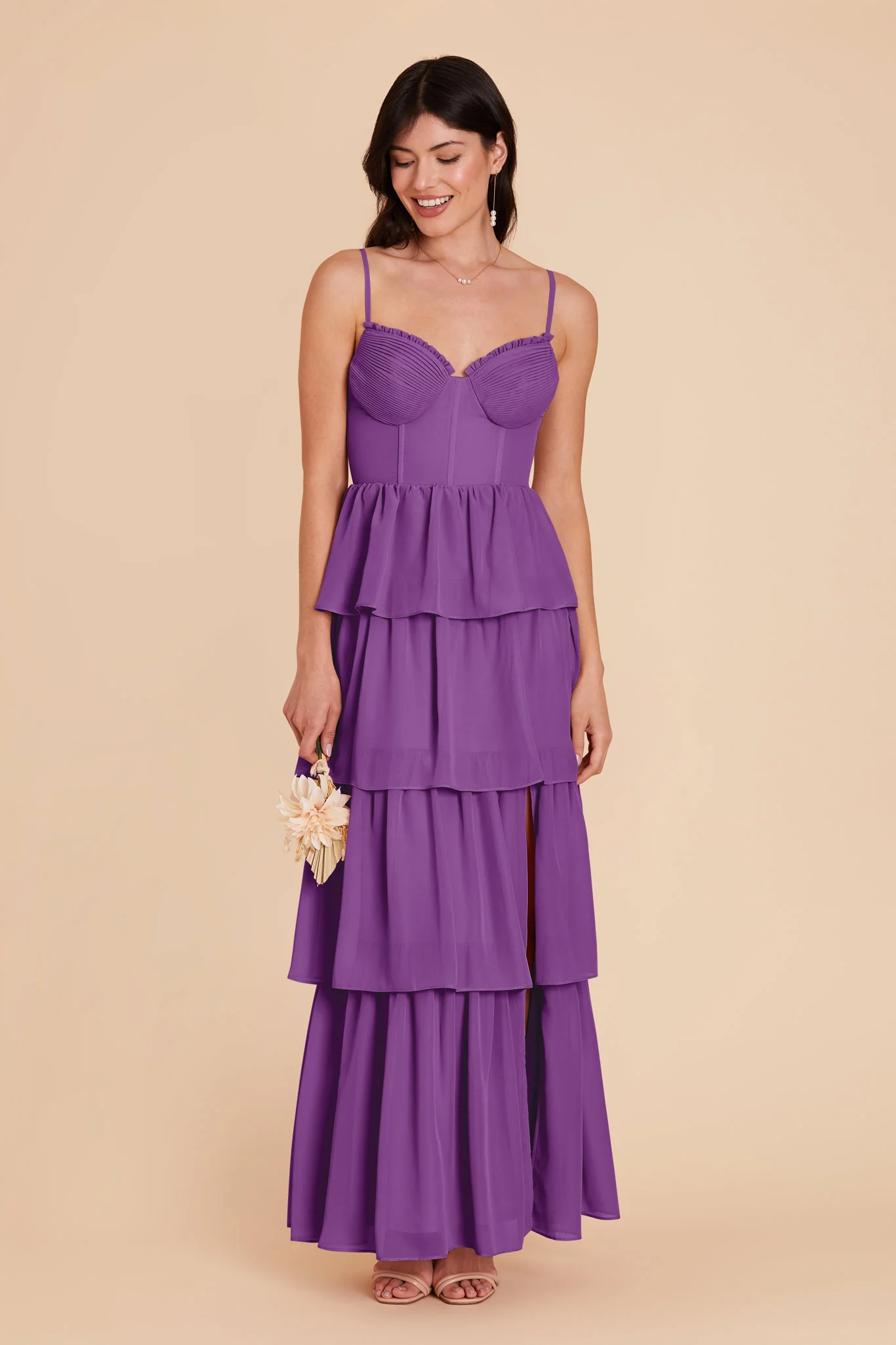 Lola Chiffon Dress - Amethyst - Image 4