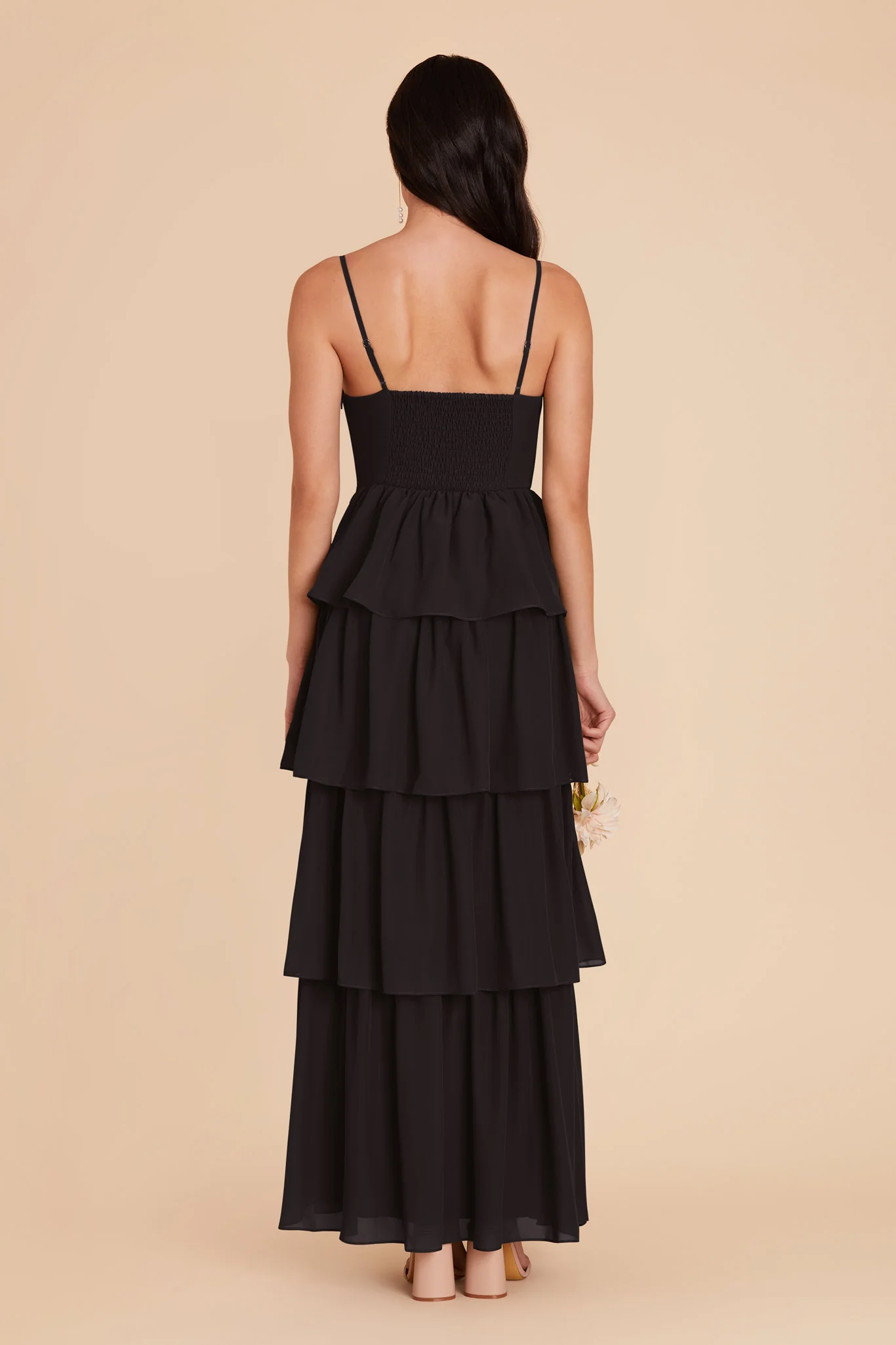 Lola Chiffon Dress - Black - Image 5