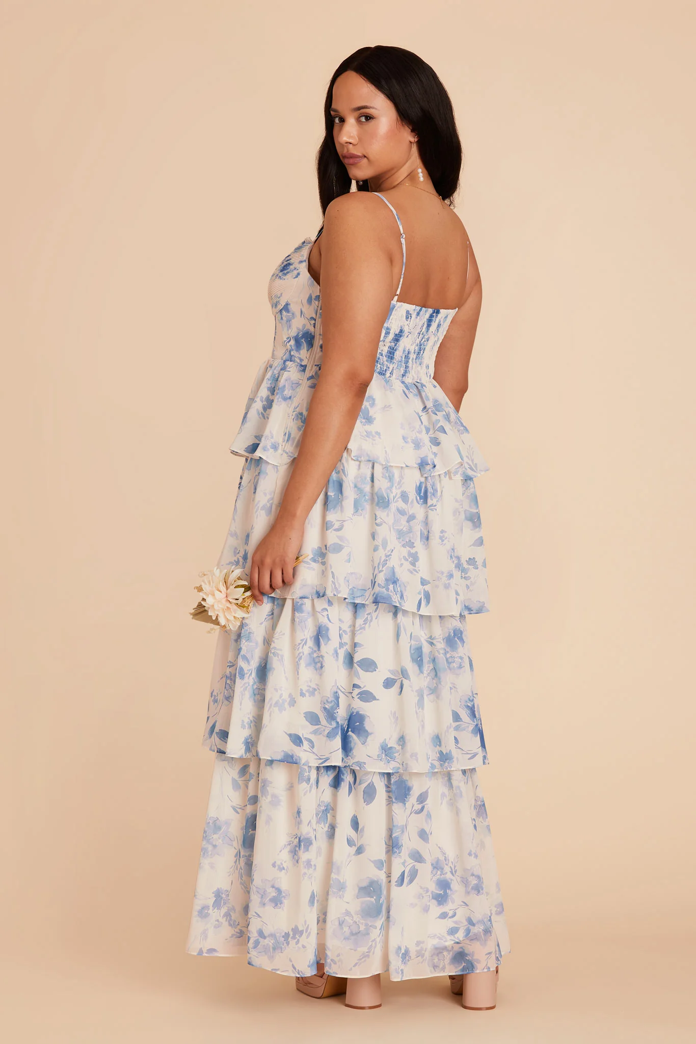 Lola Chiffon Dress - Blue Rococo Floral - Image 7