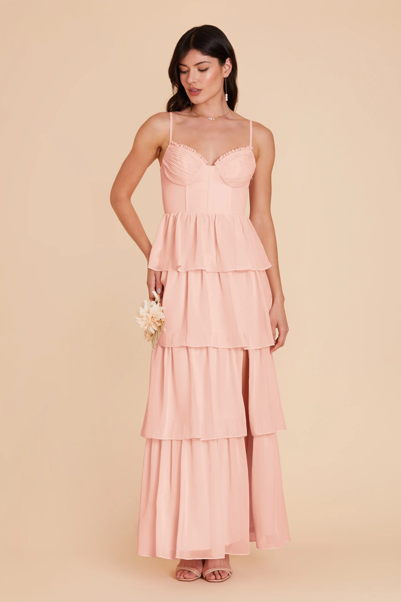 Lola Chiffon Dress - Blush Pink