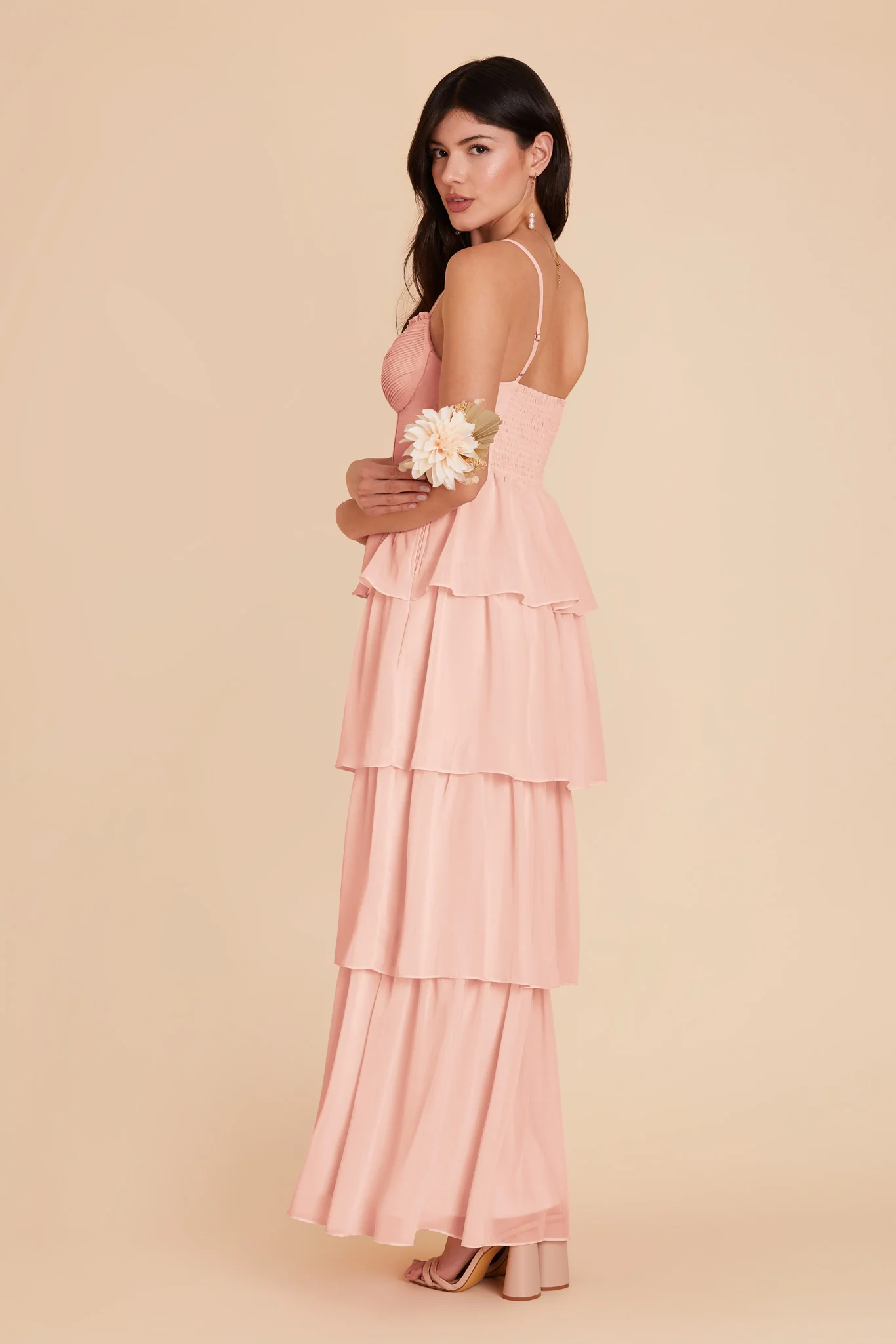 Lola Chiffon Dress - Blush Pink - Image 5