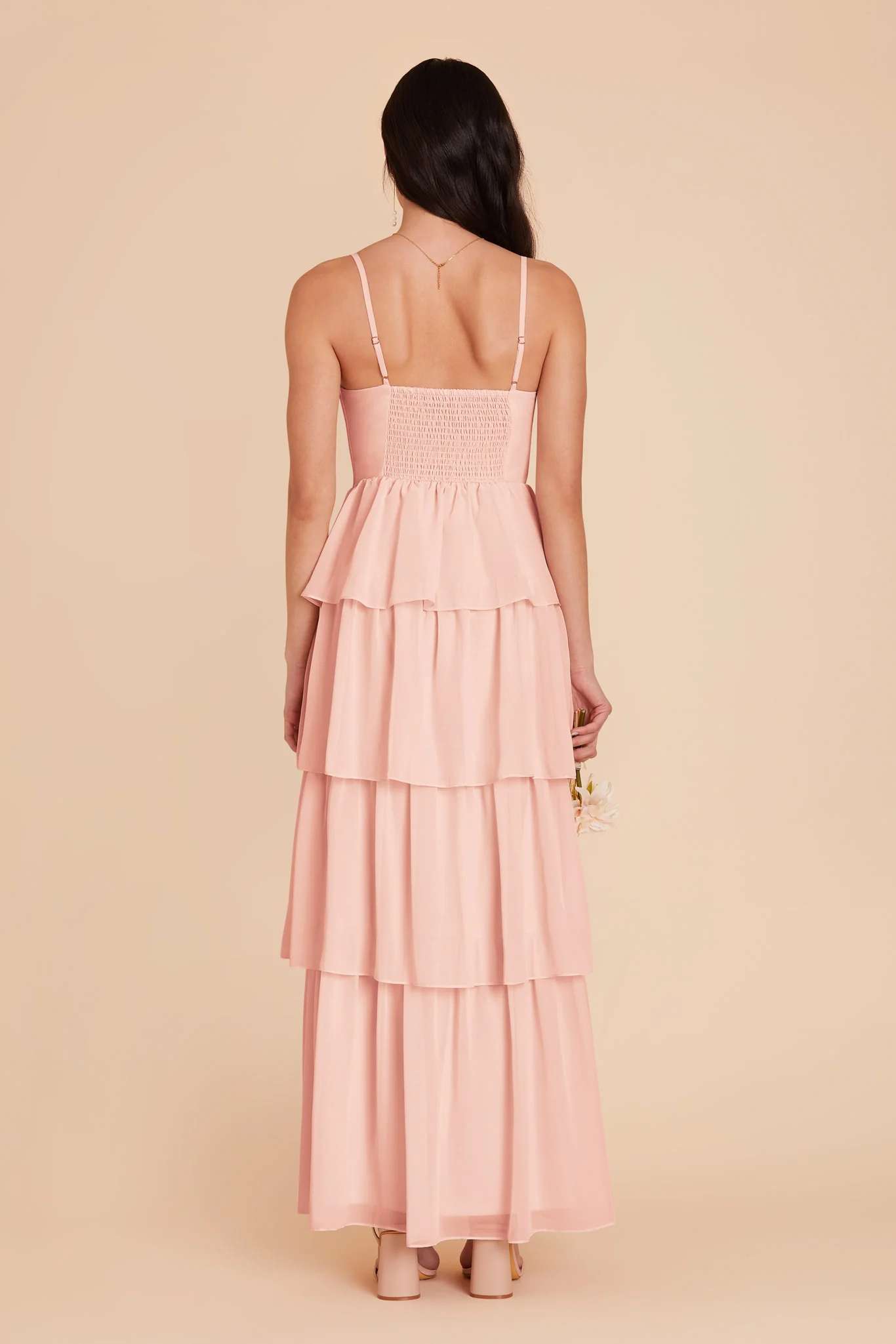 Lola Chiffon Dress - Blush Pink - Image 6