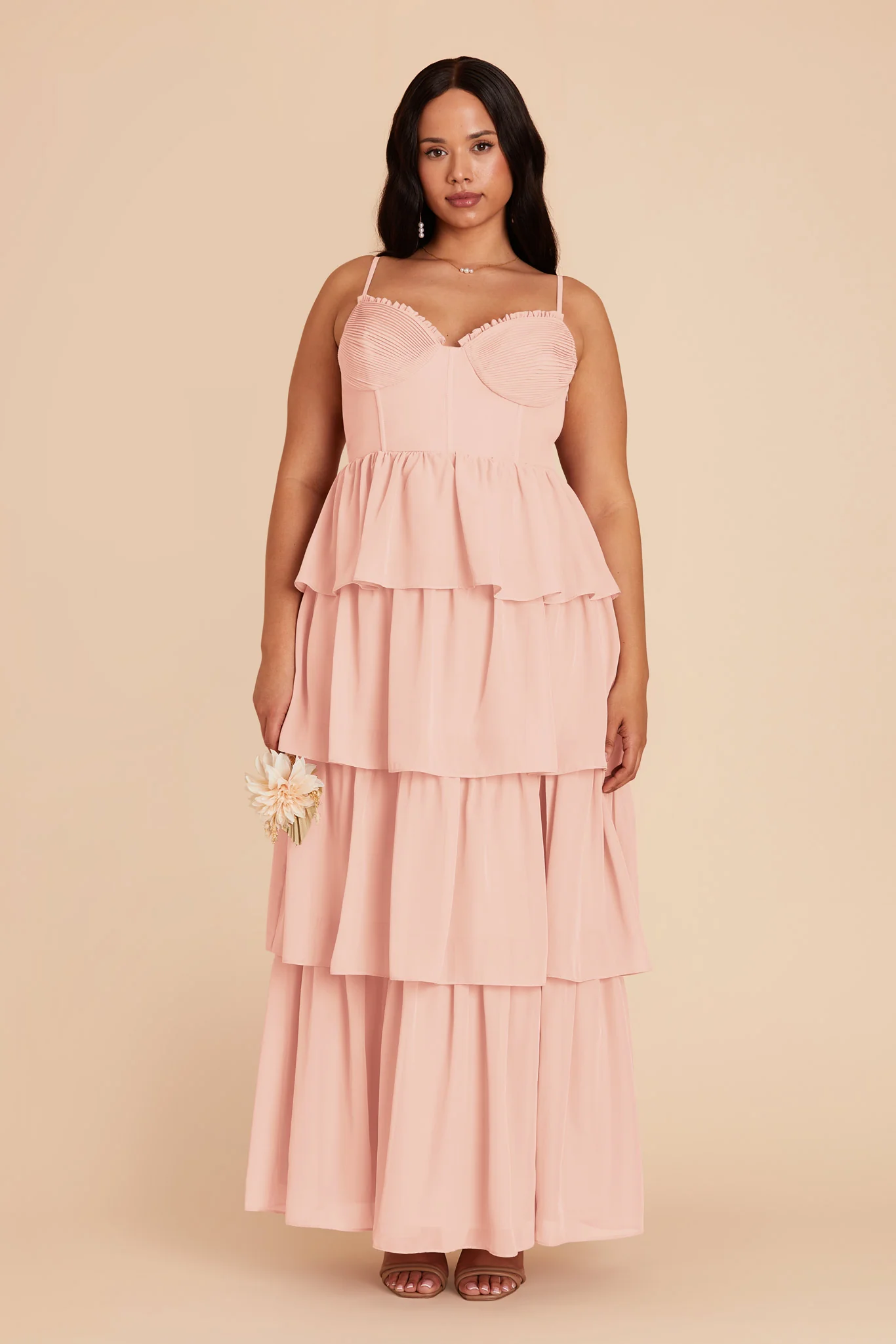 Lola Chiffon Dress - Blush Pink - Image 7