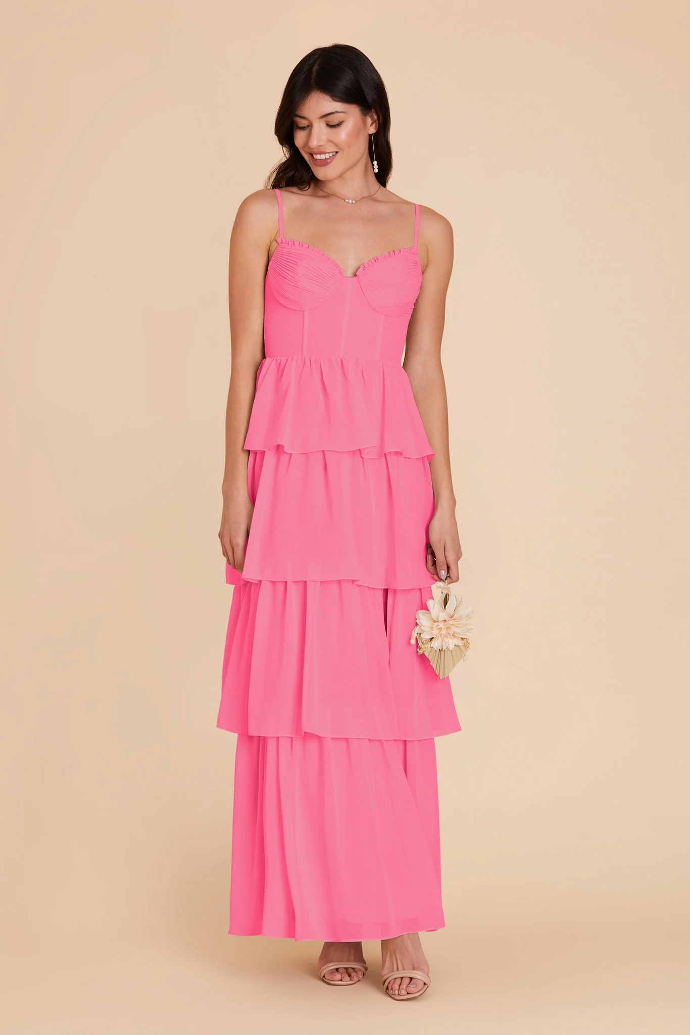 Lola Chiffon Dress - Bon Bon Pink - Image 3